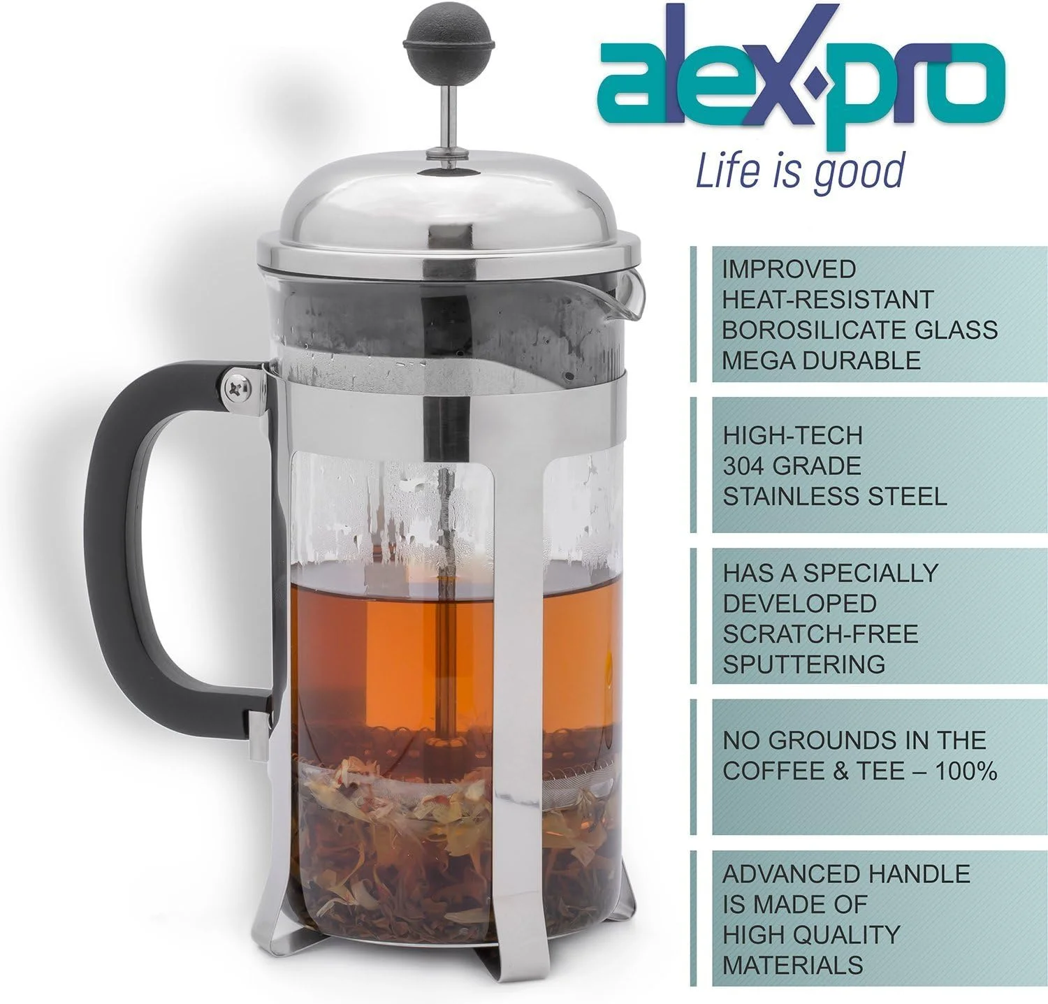 French Press Machine - Coffee Press - French Press Coffee Maker - French Press Kit - French Press - Stainless Steel French Press - French Press Set - French Press Large - Improved Model 2018