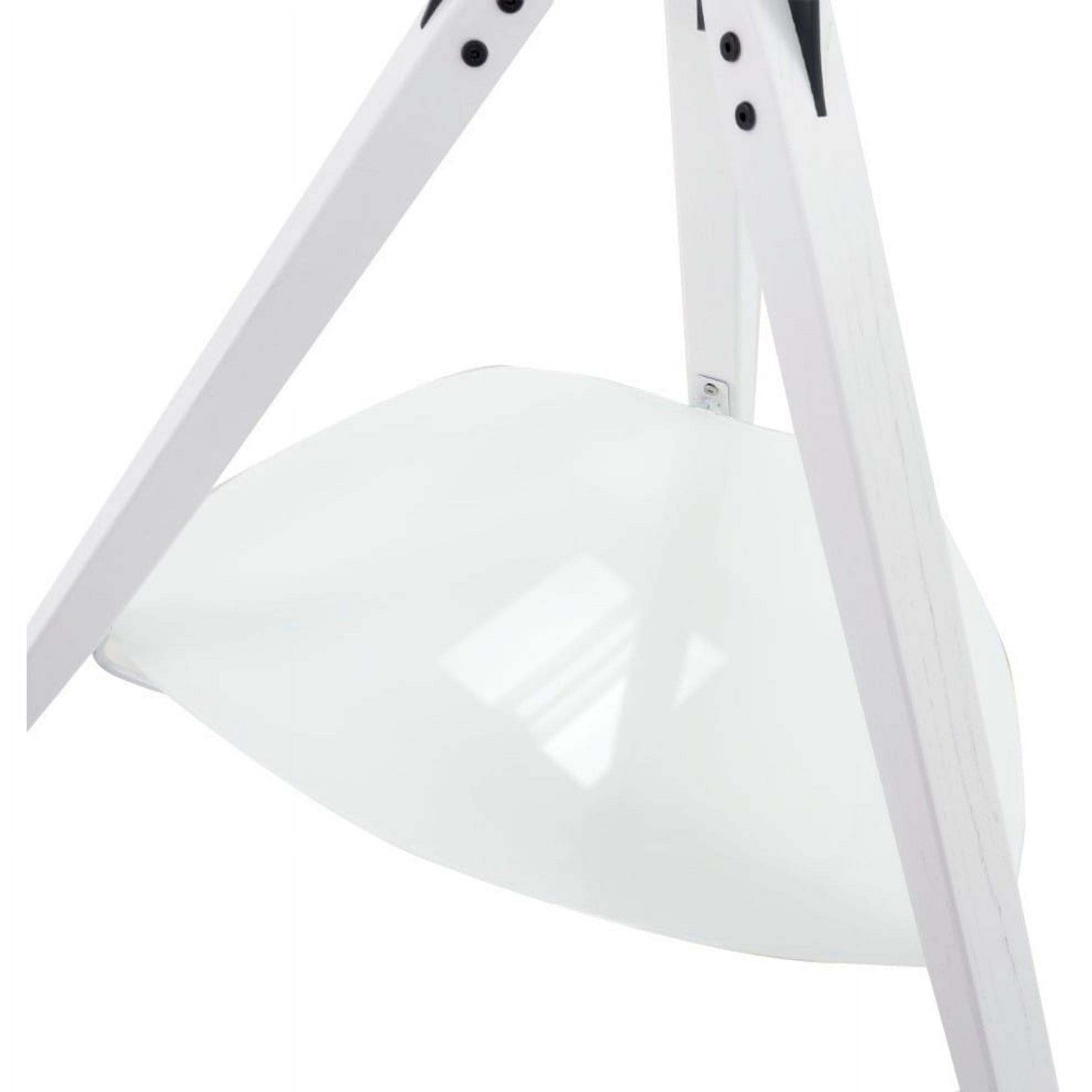 AVF FSL1000HOXSWW-A Hoxton TV Floor Stand with TV Mounting Column for 32-inch to 65-Inch TVs, Satin White Wood Legs Column and White Glass