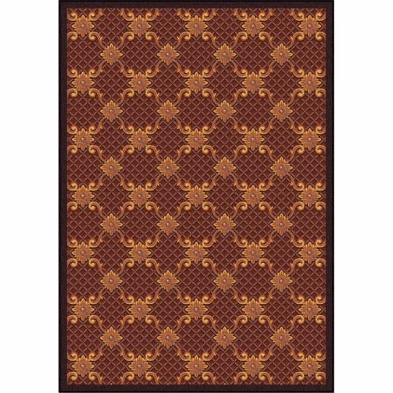 Joy Carpets  Any Day Matinee Queen Anne Rectangle Theater Area Rugs 03 Burgundy - 5 ft. 4 in. x 7 ft. 8 in.