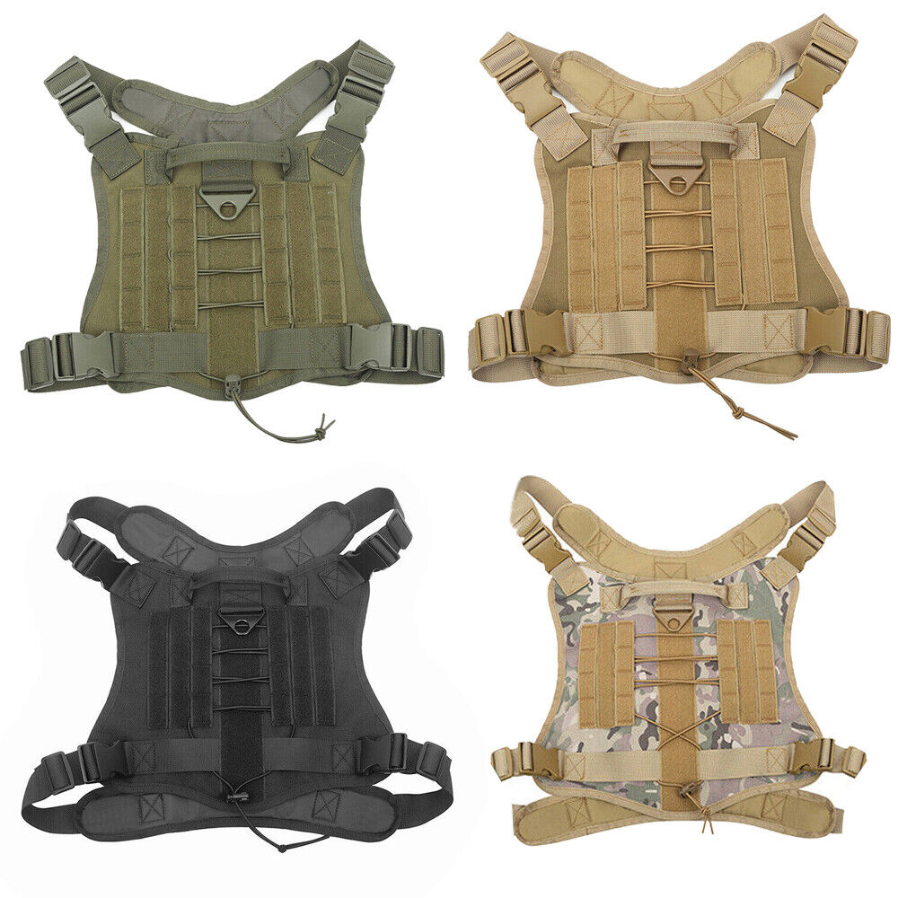 Adjustable Training Tactical Pet Dog Harness Vest +Retractable Leash Set No-Pull