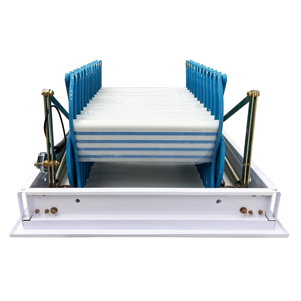 PreAsion Blue Side-mounted Loft Wall Ladder Stairs Al-mg Alloy Pulldown Wall Folding Stairs Attic Access Extension Ladder 11 Pedals