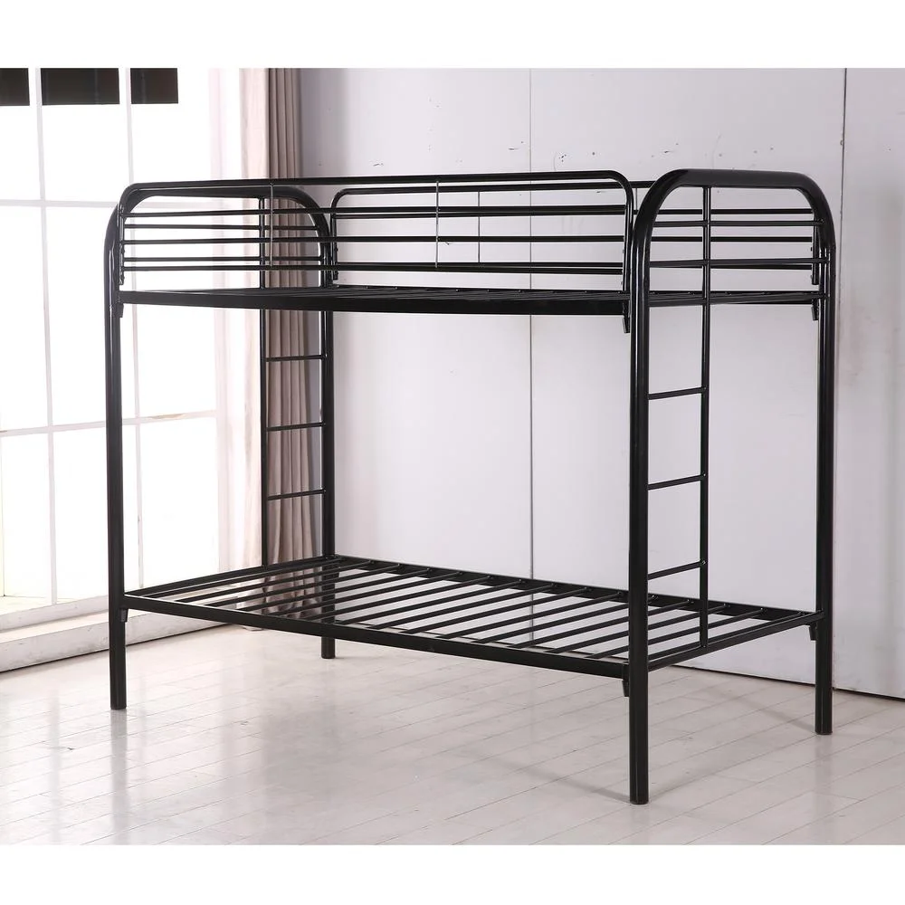 Better Home Products Oasis Twin over Twin Metal Bunk Bed in Black