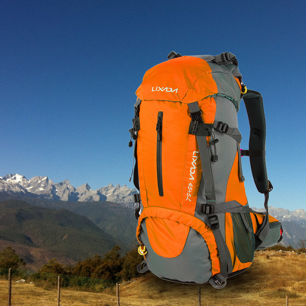 Lixada 50L Water Resistant Outdoor Sport Hiking Camping Travel Backpack Pack Mountaineering Climbing Backpacking Trekking Bag Knapsack with Rain Cover