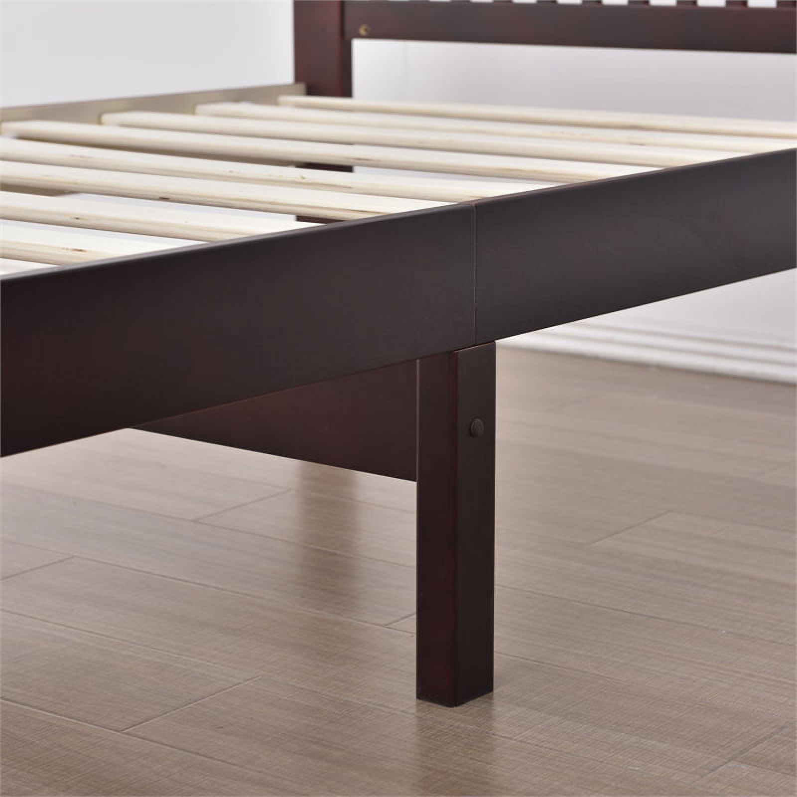 Home Square 2-Piece Set with Pine Twin Bed and Tall Chest Wardrobe in Mahogany