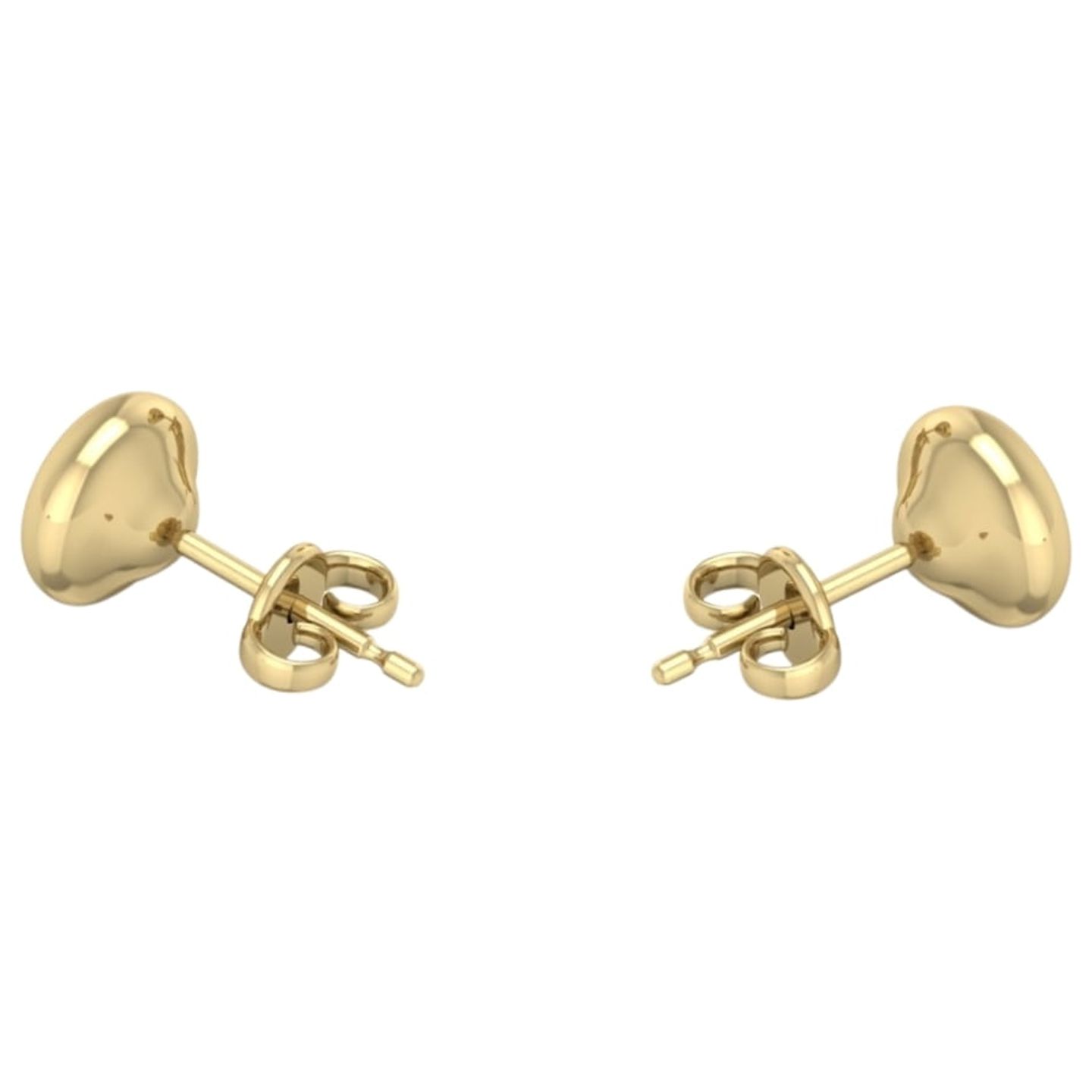 Belinda Jewelz 6 mm Flat Ball Stud Earrings in 14KR Plain Gold