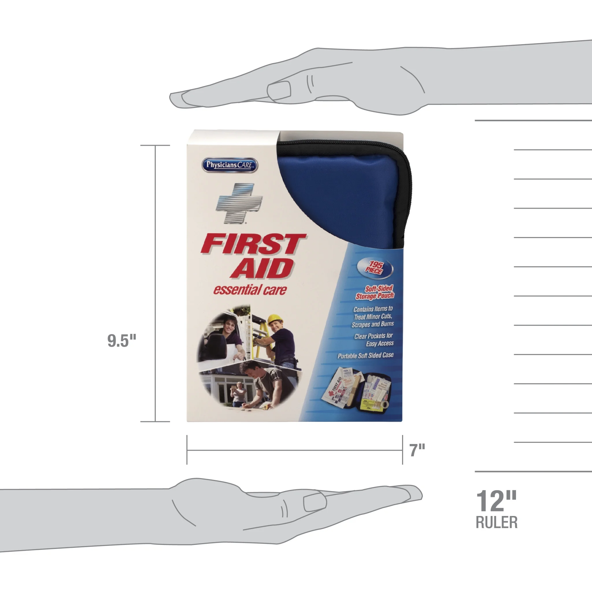 First Aid Only Essential Care First Aid Kit, Fabric Case, 194 Pc