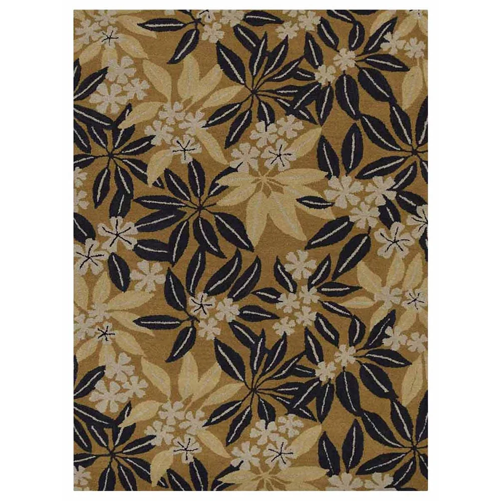 Rugsotic Carpets Hand Tufted, Floral Wool Area Rug, Gold, 9'x12'