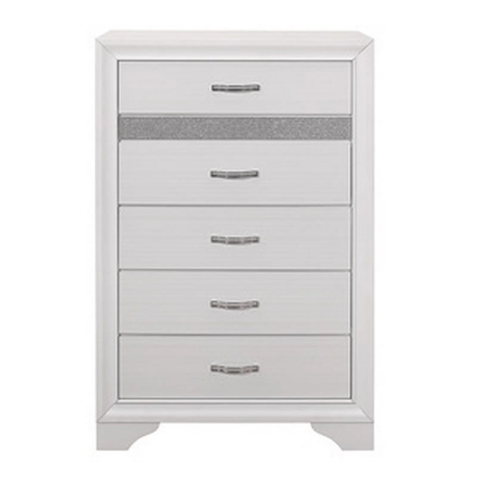 BenJara Adia 59 Inch Wide 6 Drawer Dresser, Metal Handles, Wood Grain, Rustic Gray