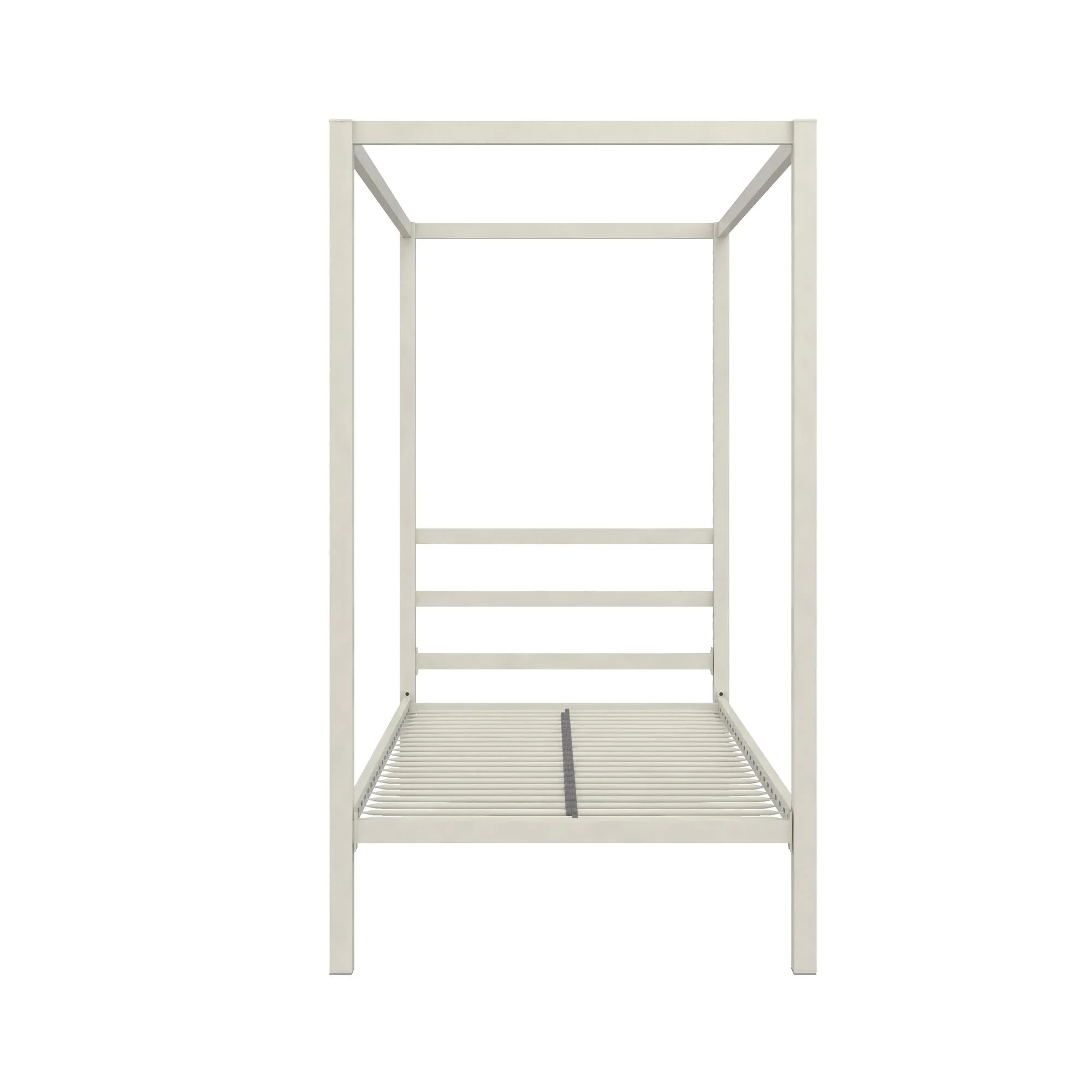 Bellamy Studios Modern Metal Canopy Poster Bed, Twin, White