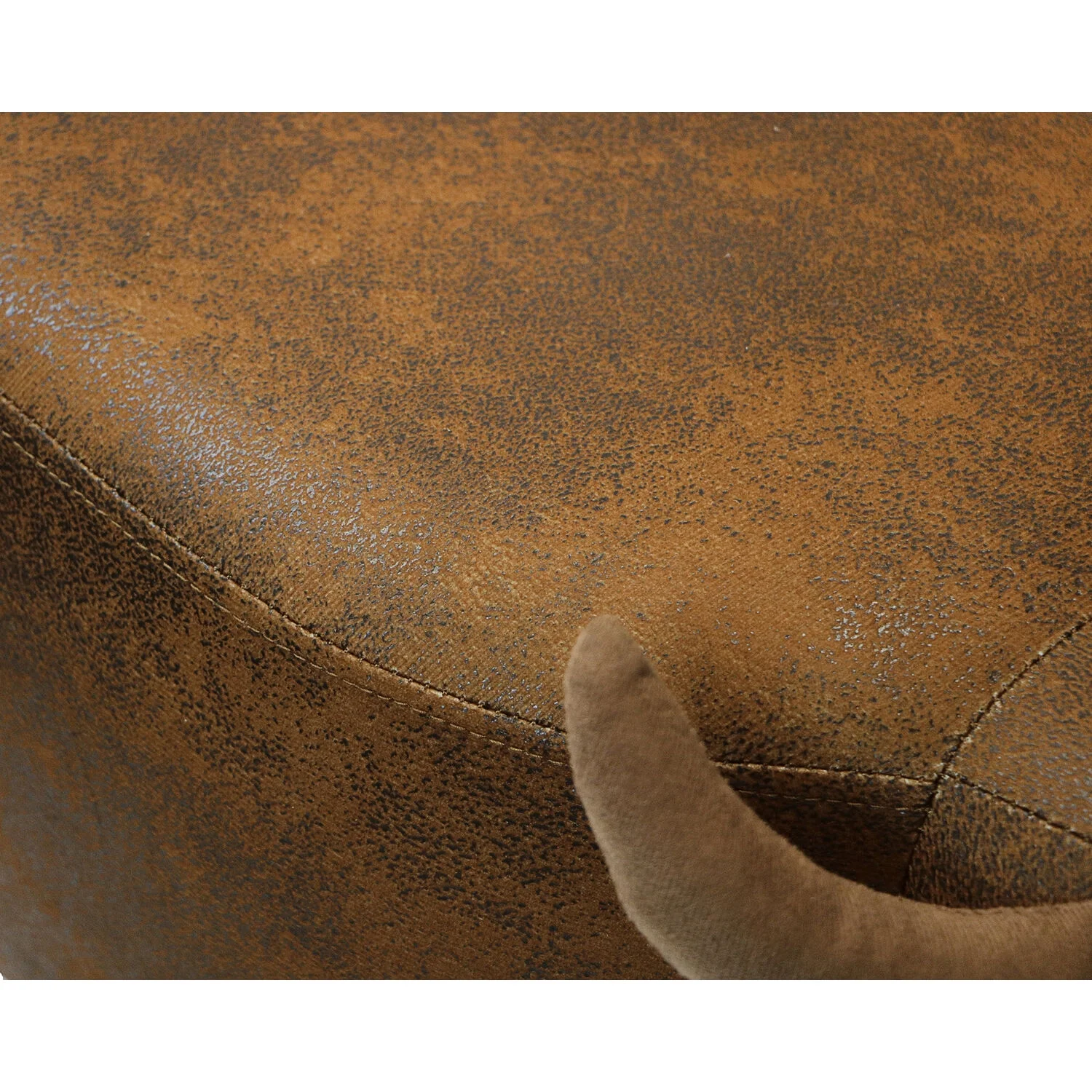 Critter Sitters 14-in. Seat Height Faux-Leather Brown Cow Animal Shape Ottoman