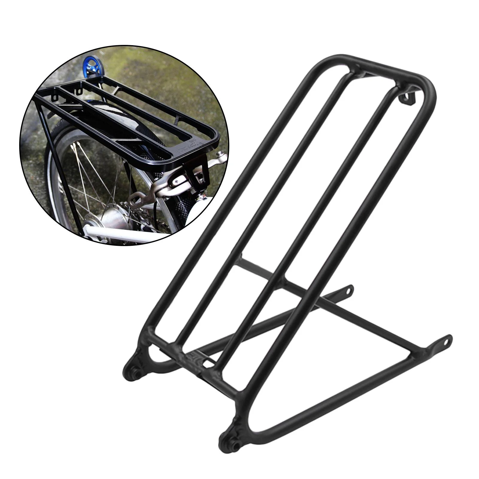 Rear Rack Cycle Carrier Sports Rack Cycling Bike Bags Rack rack Freight Shelf Accessories Load-bearing 44.1LB - Black