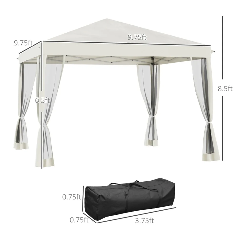 RUXAN 3X3M Pop Up Canopy Party Tent with Netting, Instant Gazebo Ez up Screen House Room with Carry Bag Height Adjustable-AS