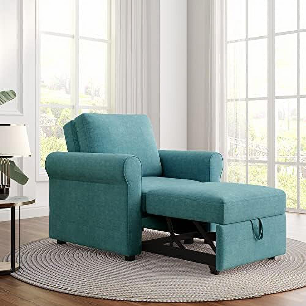 YZboomLife 3-in-1 Sofa Bed Chair  Convertible Sleeper Chair Bed with Adjustable Backrest Into  Sofa  Single Bed  Modern Chair Bed for Living Room Bedroom Teal