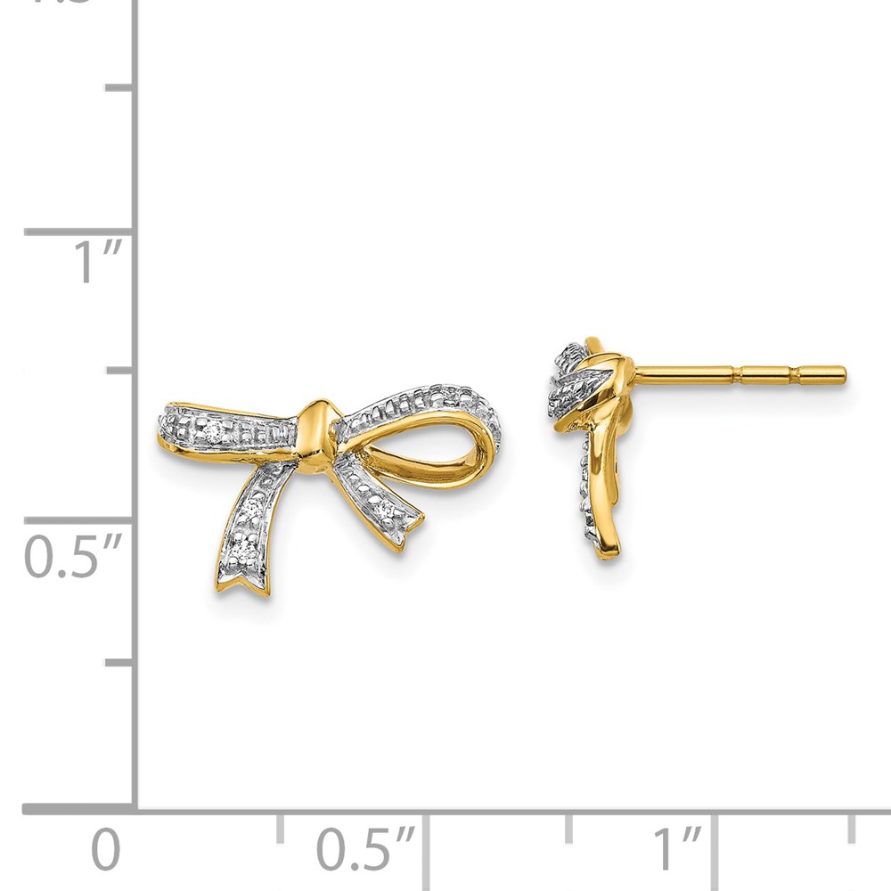 14k Diamond Bow Post Earrings QEM5507-005-YA