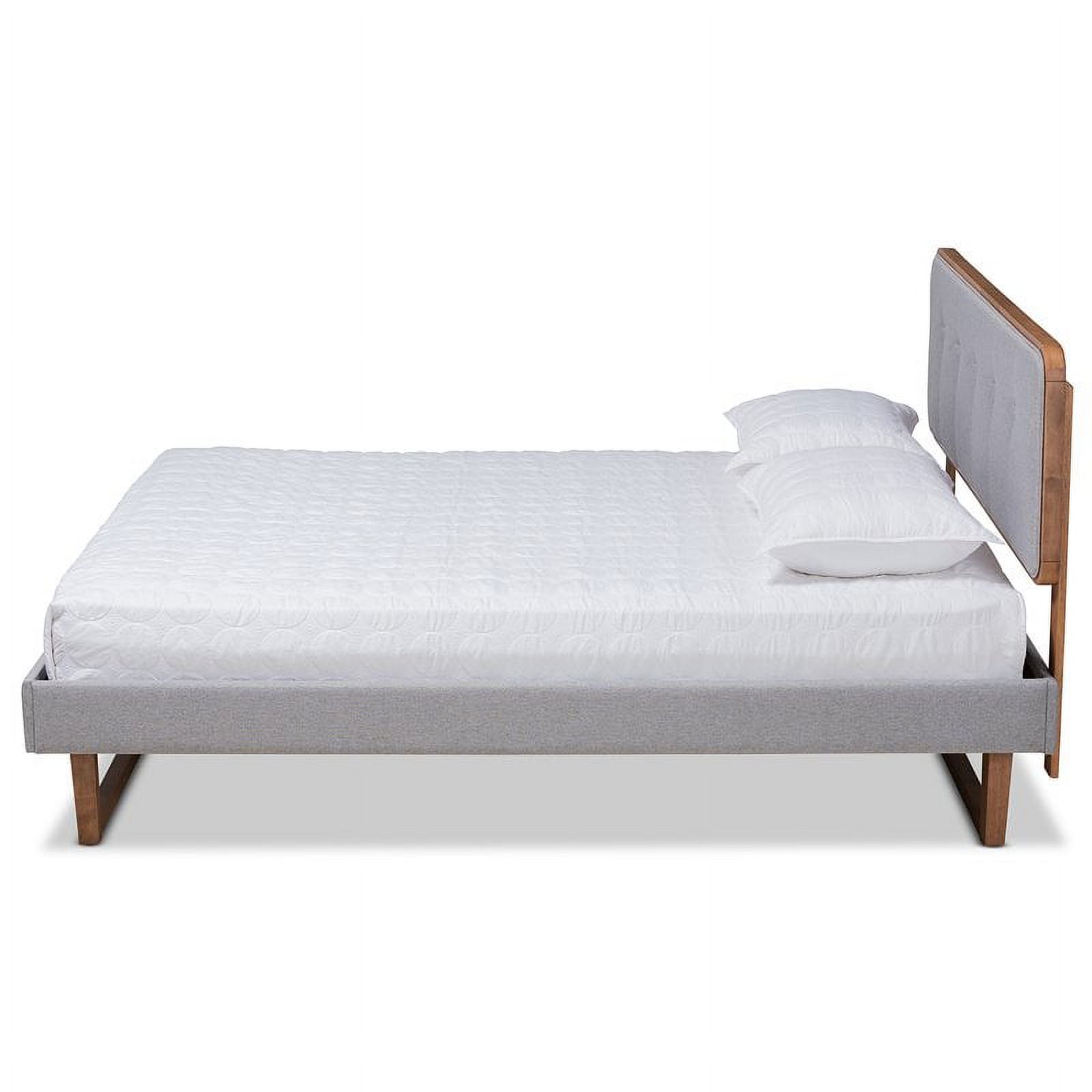 Bowery Hill Gray Upholstered Wood Queen Size Platform Bed