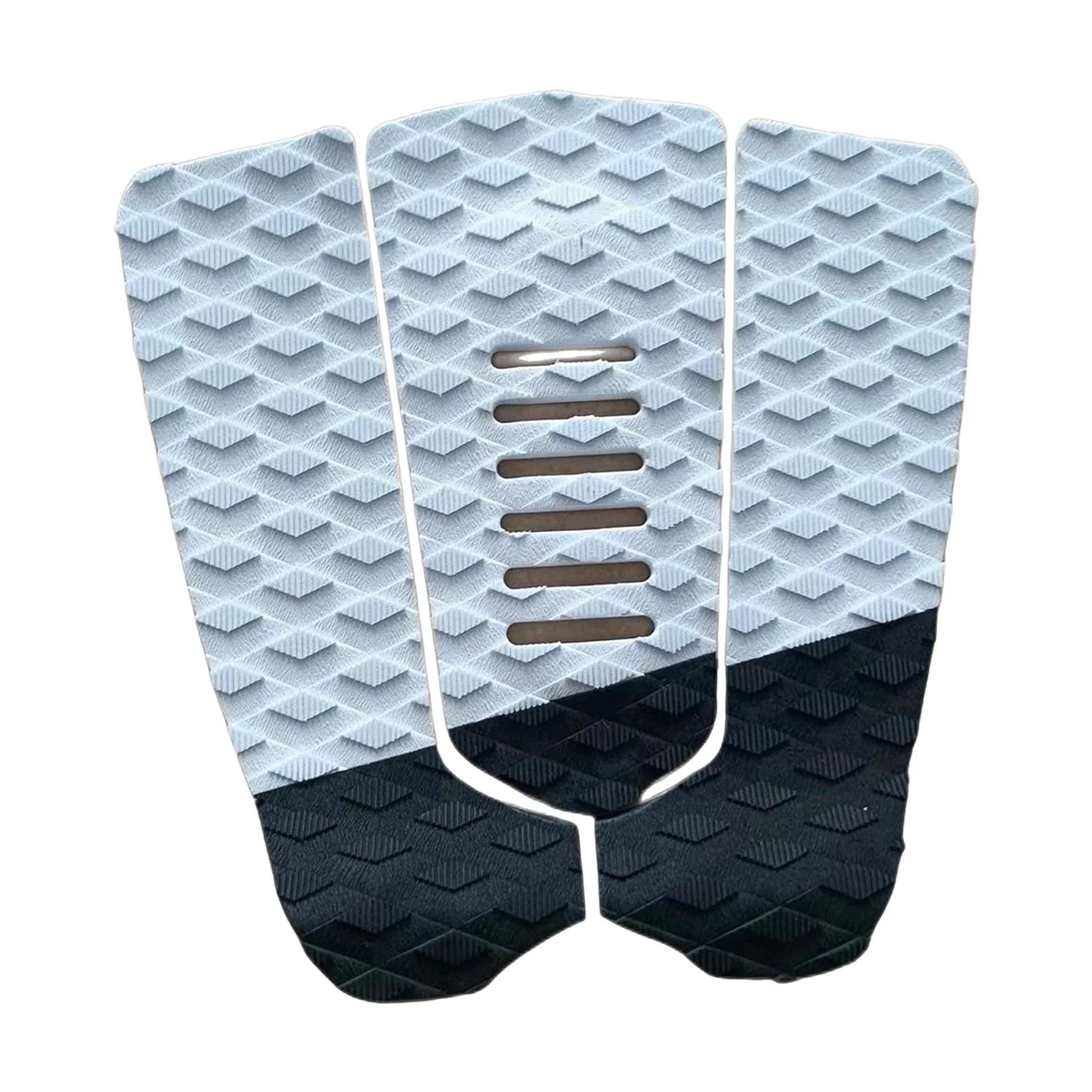 3x Surfboard Traction Pad Tail Pad EVA Surf Non Slip Water Sports Decks Pad Deck for Snowboarding, Canoe, Surfing, Skimboard, Longboard Black White 31x30cm