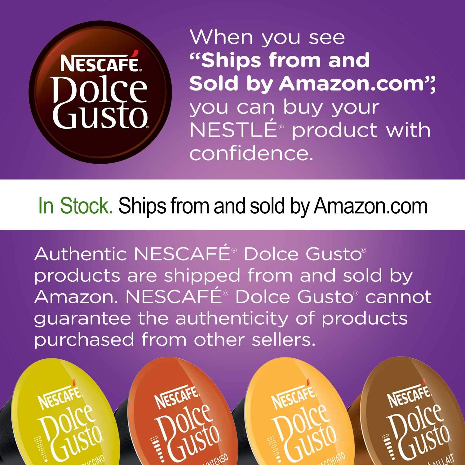 Dolce Gusto Nescafe Coffee Pods, Cafe Au Lait, 16 Count, Pack of 3