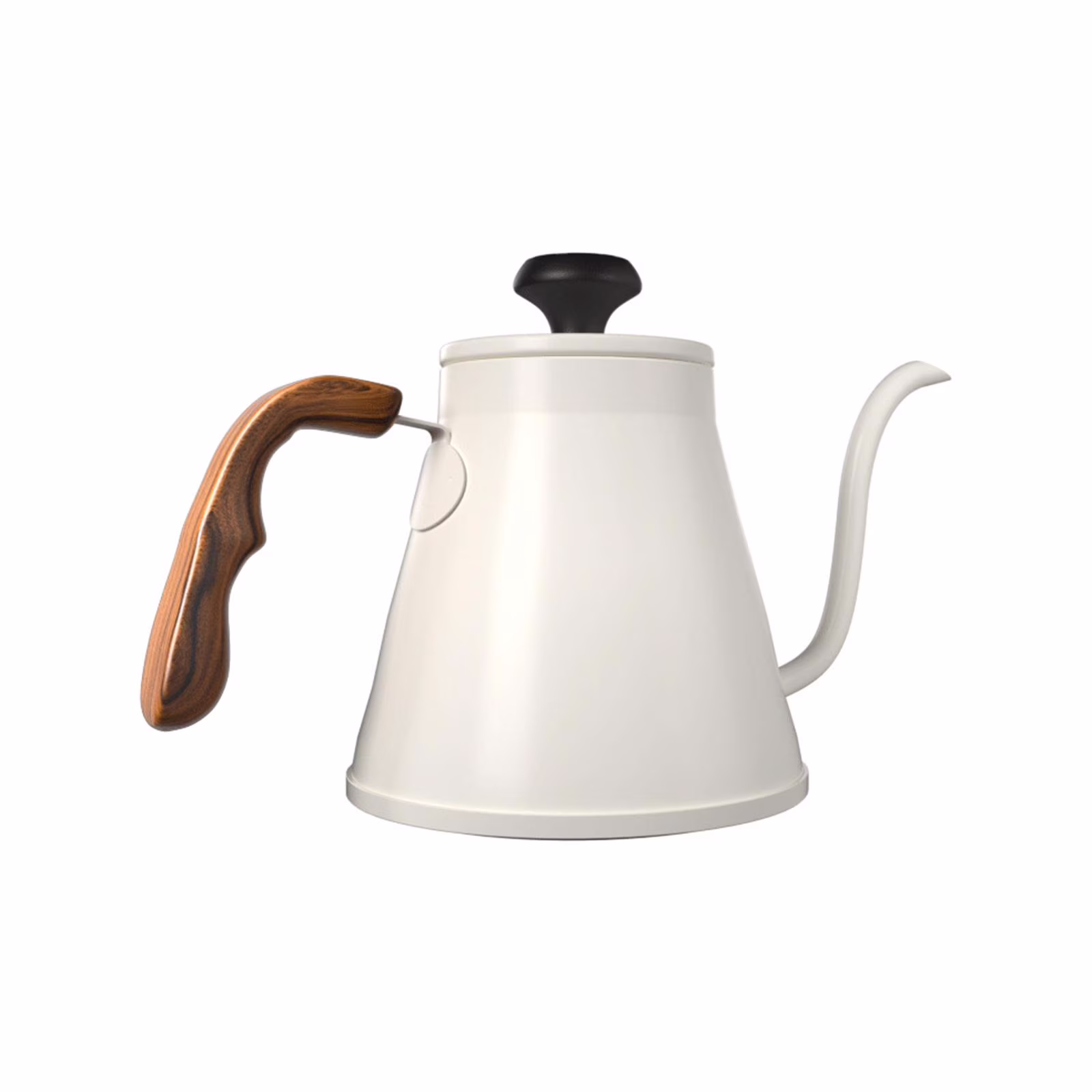 1L Pour over Coffee Kettle Scratch Resistant for Camping Outdoor Wood Handle Tea Pot Gooseneck for Camping Picnic Office Outdoor Indoor Home White