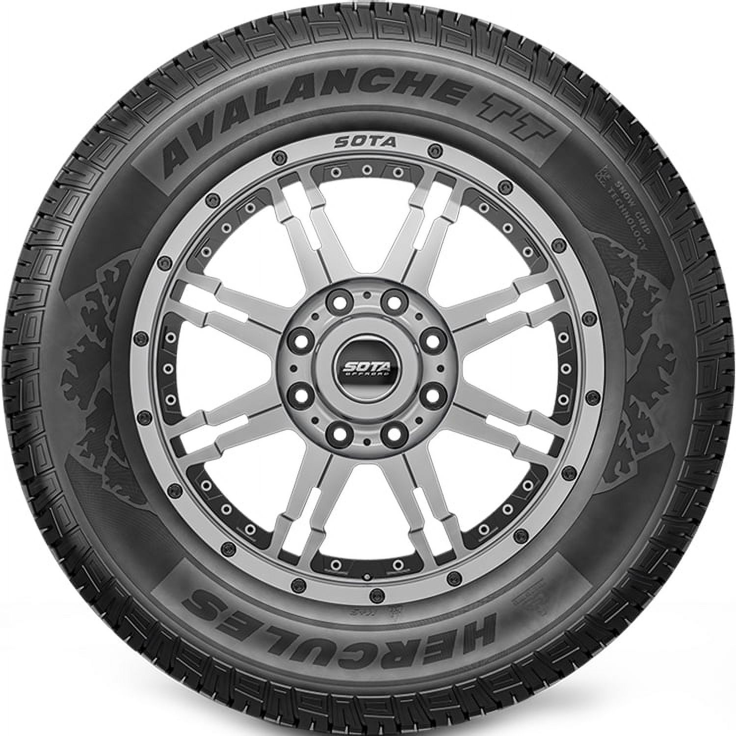 HERCULES AVALANCHE TT LT275/65R18 123/120R E BW WINTER TIRE Fits: 2019-23 Chevrolet Silverado 1500 LT Trail Boss, 2019-21 GMC Sierra 1500 AT4