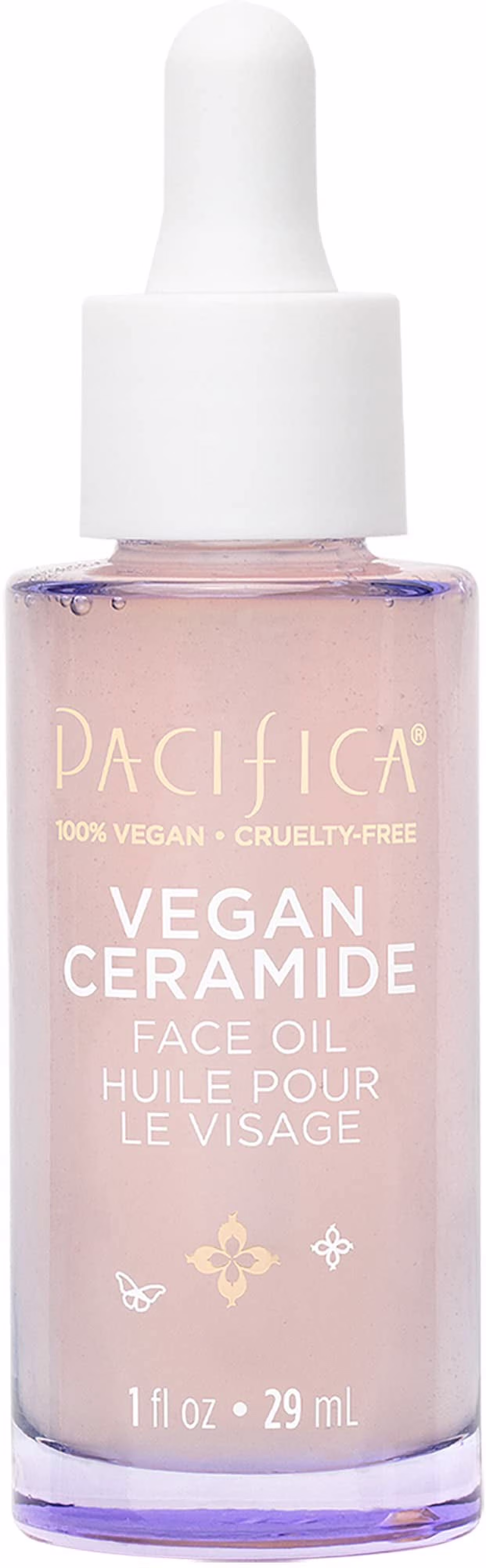 Pacifica Beauty, Vegan Ceramide Facial Oil, Hydrates + Soothes, Fast-Absorbing, For Dry Skin, Dermatologist Tested, Safe For Sensitive Skin, Fragrance Free, 100% Vegan + Cruelty Free
