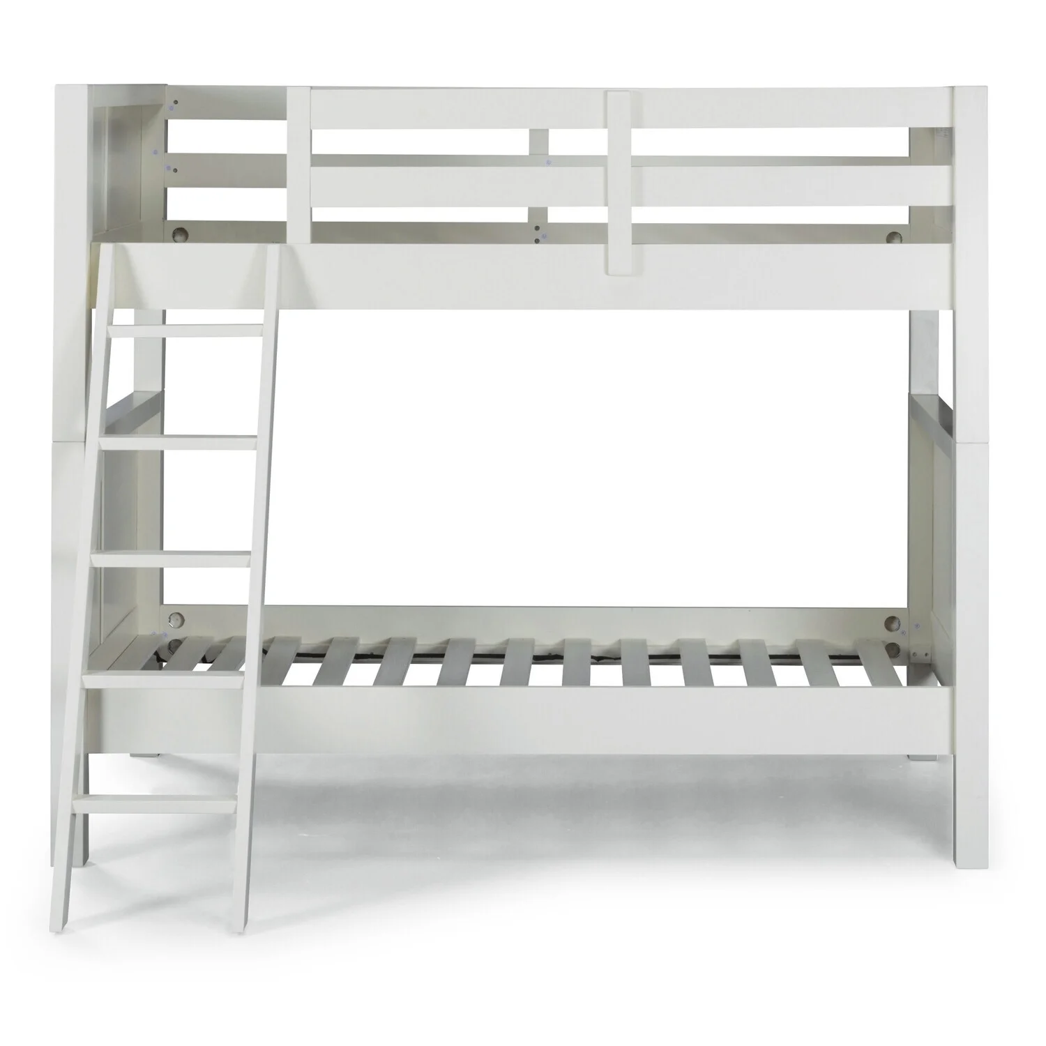 Homestock Coastal CraftsmanOff White Wood Twin Over Twin Bunk Bed