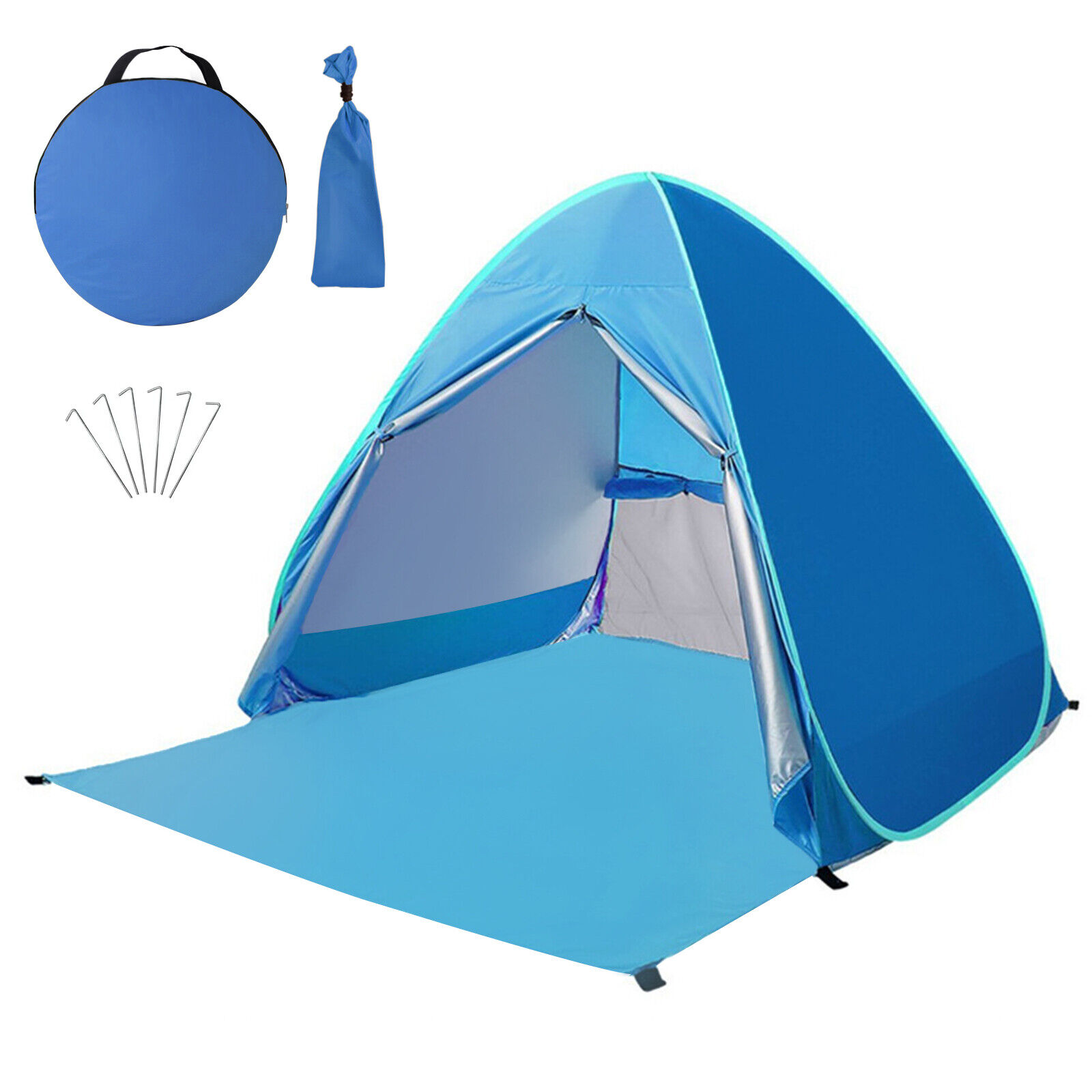 Pop Up Beach Tent Sun Shade Shelter Anti-UV Outdoor Camping Portable Blue Canopy