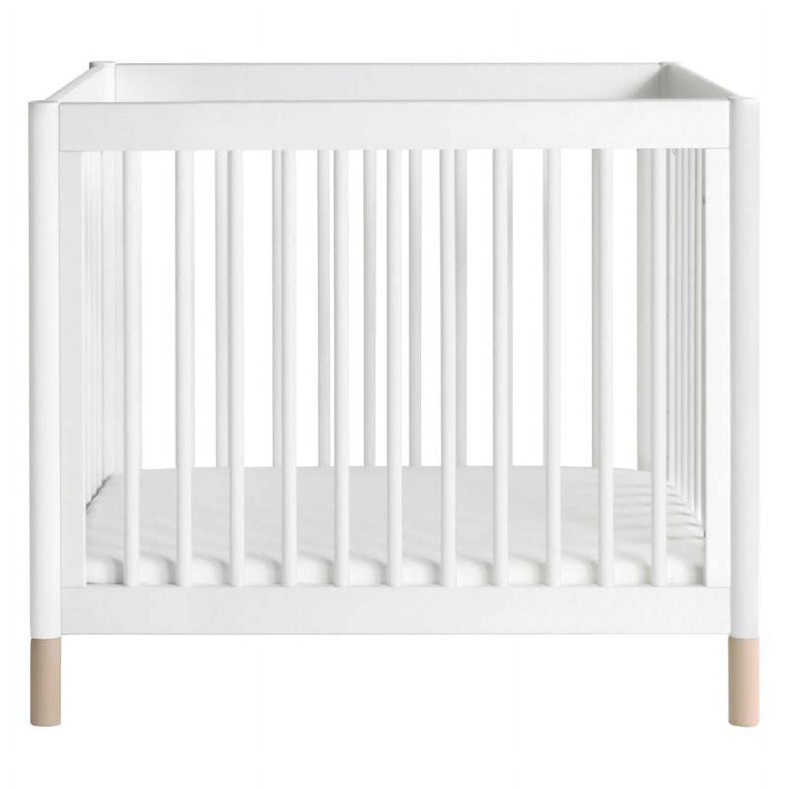 Babyletto Gelato 4 in 1 Convertible Mini Crib in White with Washed Natural Feet