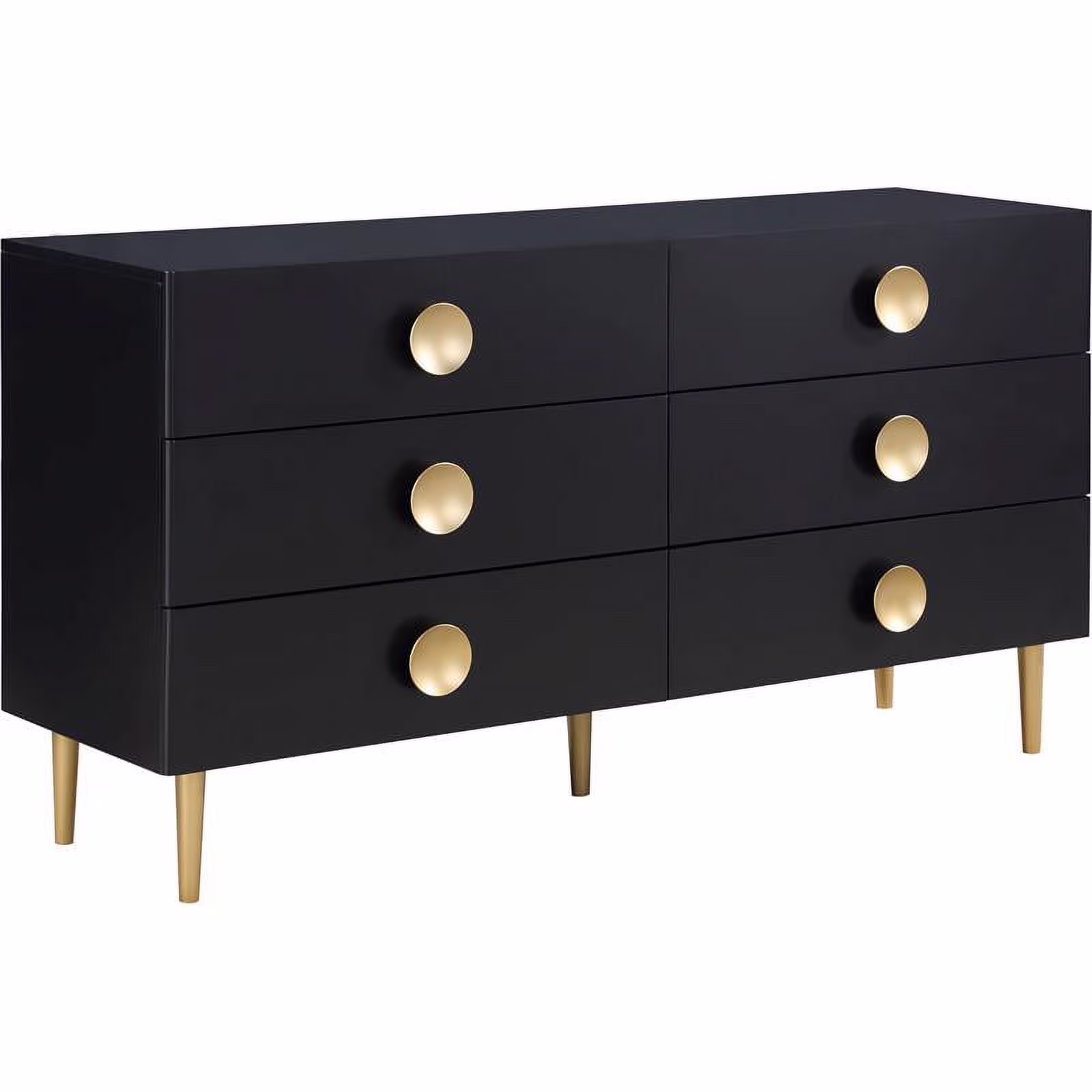 Meridian Furniture Zayne Contemporary Metal Dresser in Rich Black Finish