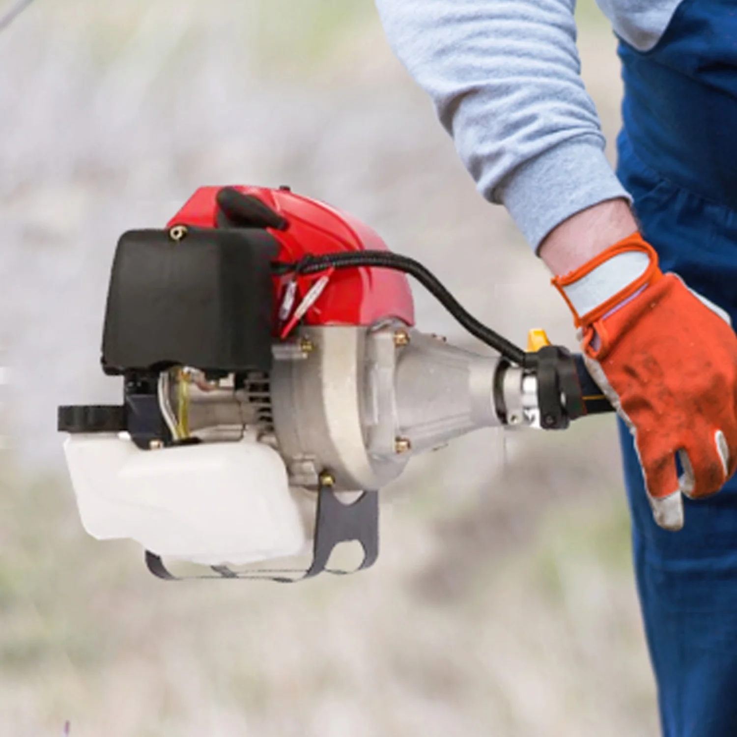 42.7cc Gas Weed Wacker, 2 in 1 Weed Eater 2-Cycle Gas Powered Grass Trimmer, Adjustable Straight Shaft Gasoline Powered Weed Eater, Brush Cutter and Gas String Trimmer, Gas Power