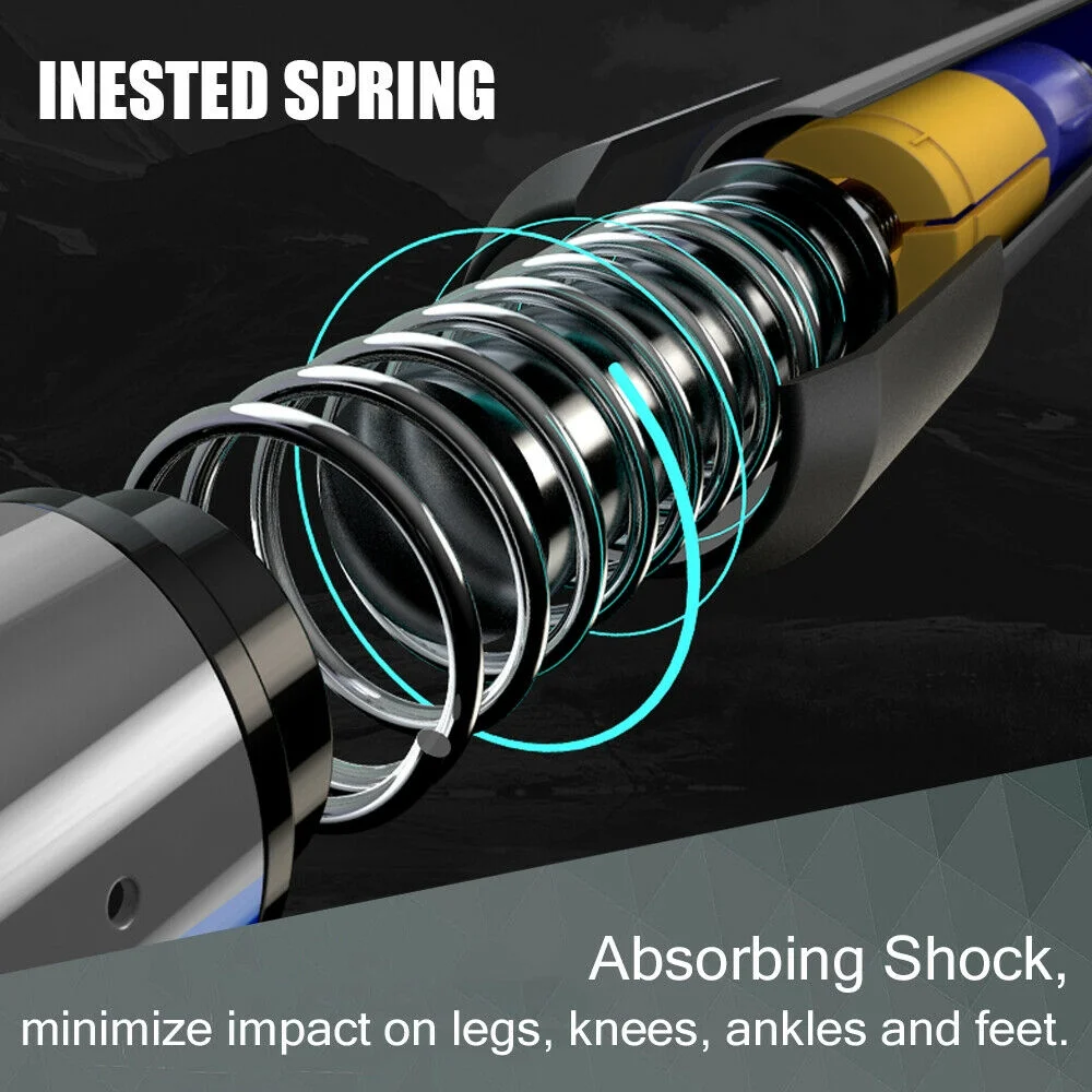 IClover Trekking Walking Hiking Sticks Poles Anti-Shock Adjustable Alpenstock