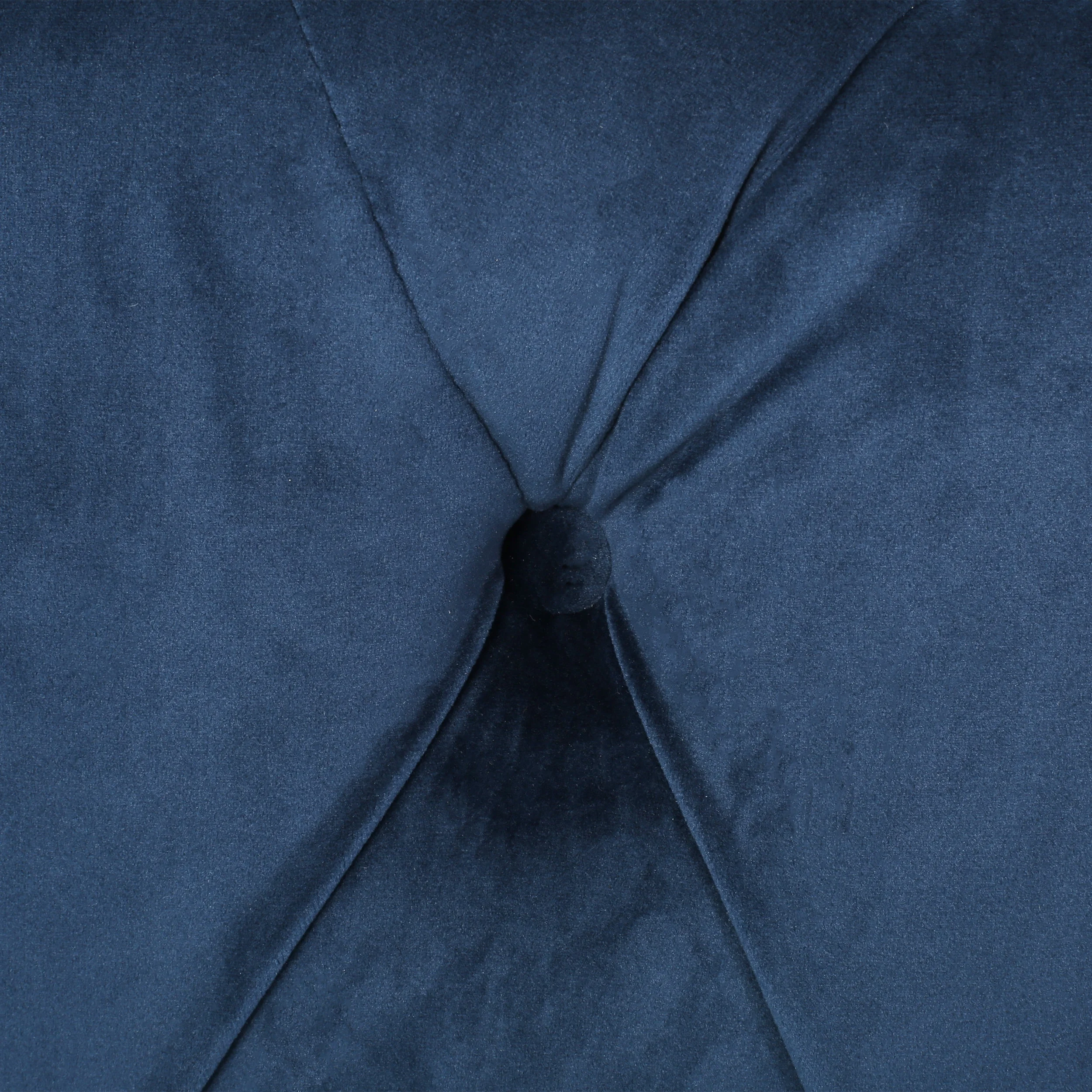 Noble House Vincent Modern Glam Round Tufted Velvet Ottoman, Blue