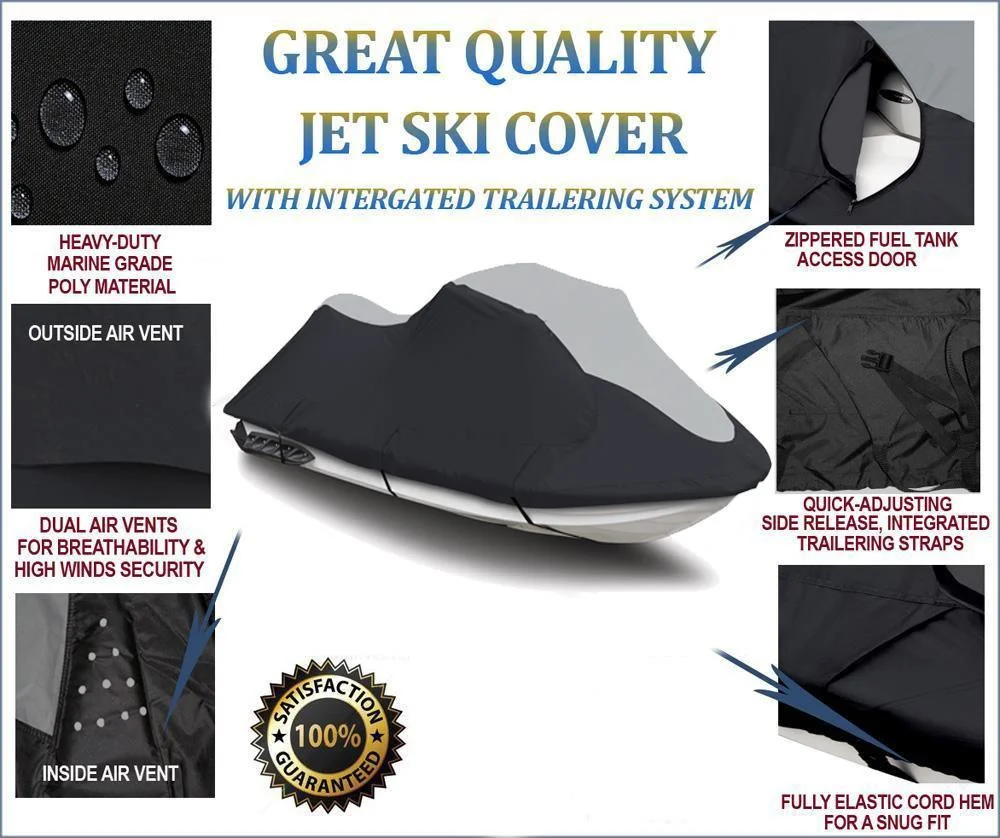 SUPER HEAVY-DUTY PWC 600D JET SKI Cover Compatible for Sea Doo Sea-Doo Bombardier WAKEBOARD 2004 Jet Ski Cover