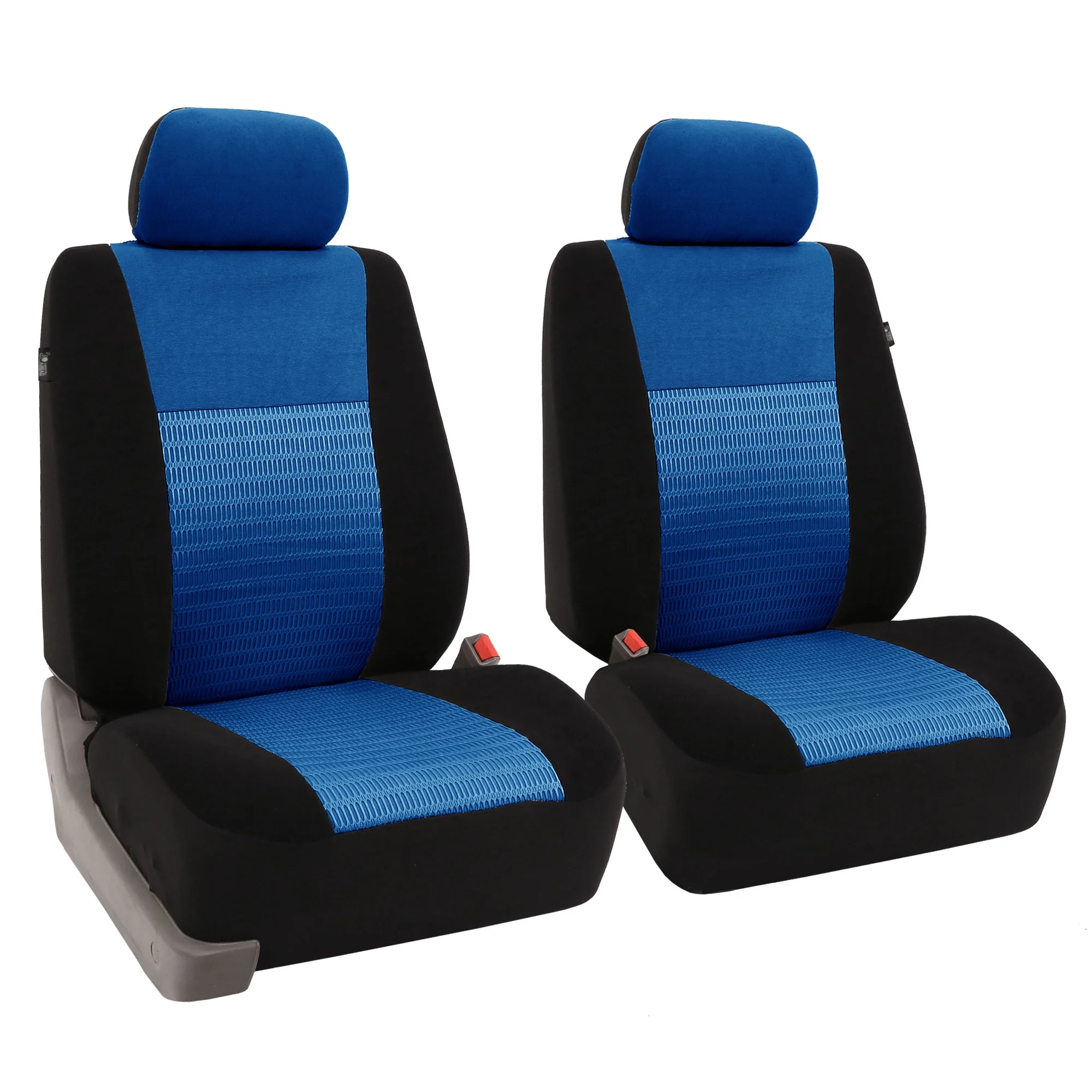 FH Group Trendy Elegence Airbag Compatible and Split Bench Seat Covers, Full Set, Blue and Black