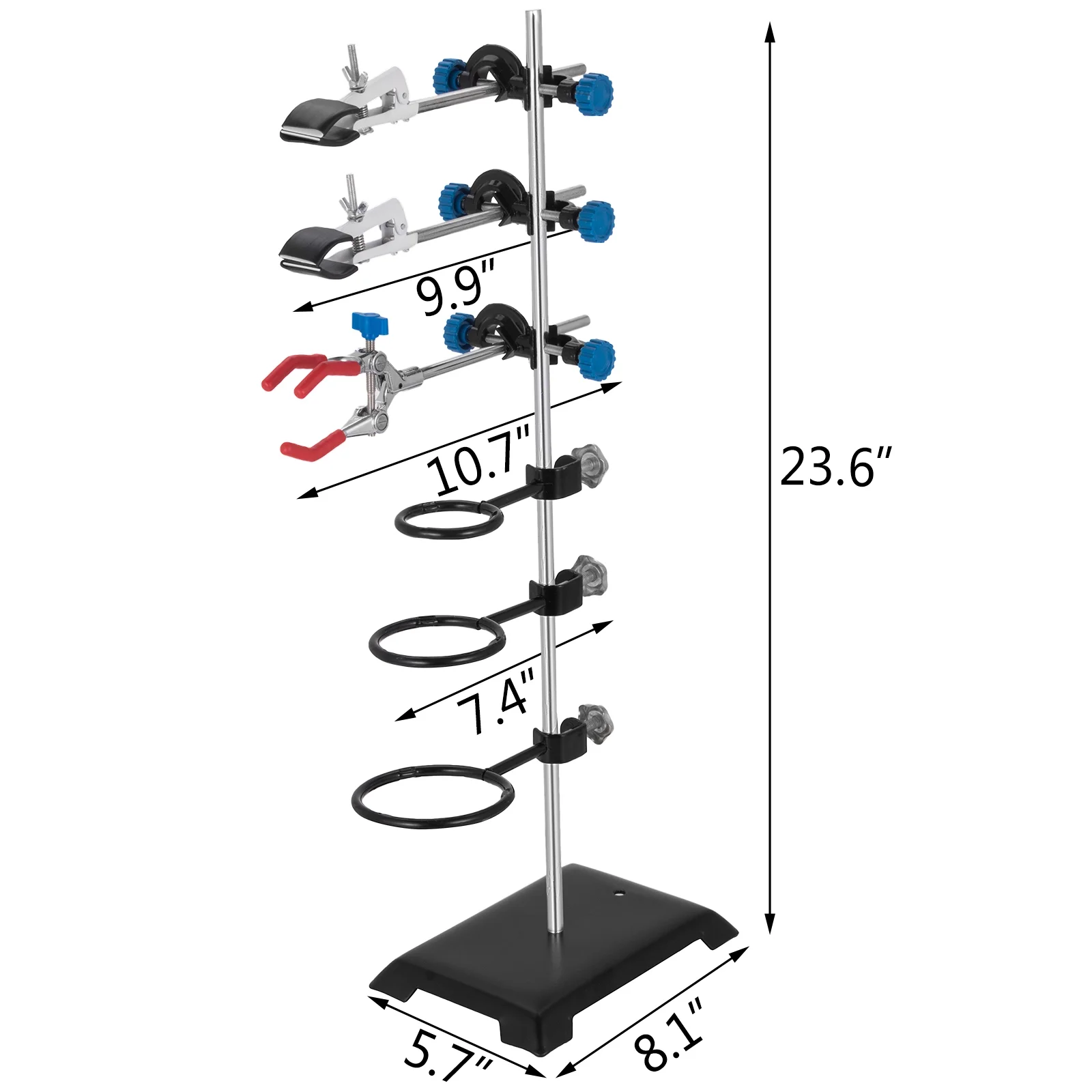 VEVOR Laboratory Grade Metalware Set Stand 60cm- Support Stand Premium Iron Material Laboratory Stand Support Lab Clamp Flask Clamp Condenser
