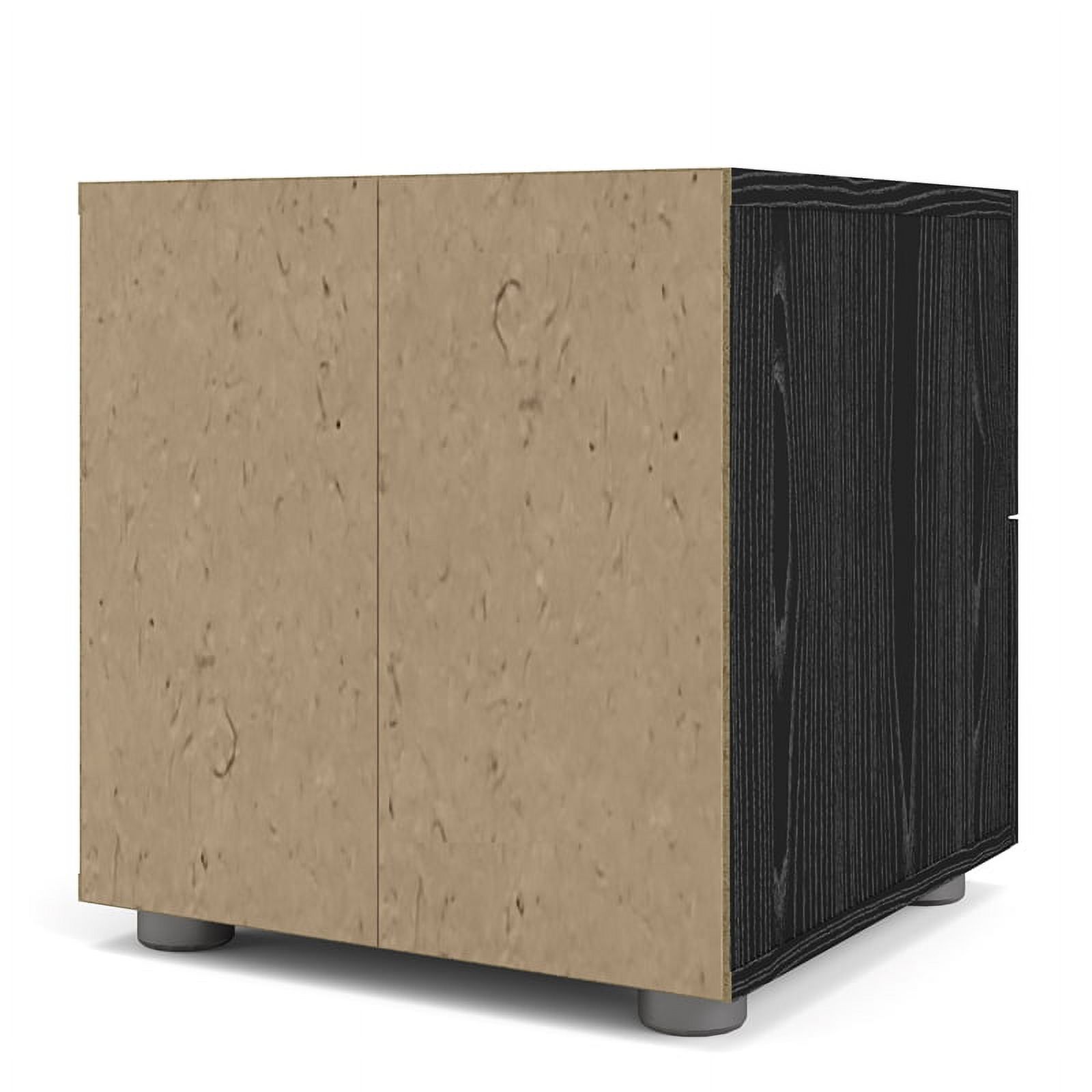 Home Square 2 Piece Set with 8 Drawer Dresser and Nightstand in Black Woodgrain