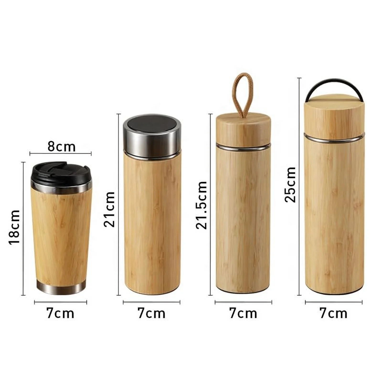 BAMBOO CRAFT THERMOS Cup Double Wall Vacuum Coffee Tumbler Tea Mug Handle Insulated Stainless Steel Water Beverage Bottle Dispenser Slate Matte Para Caf&eacute; Collection