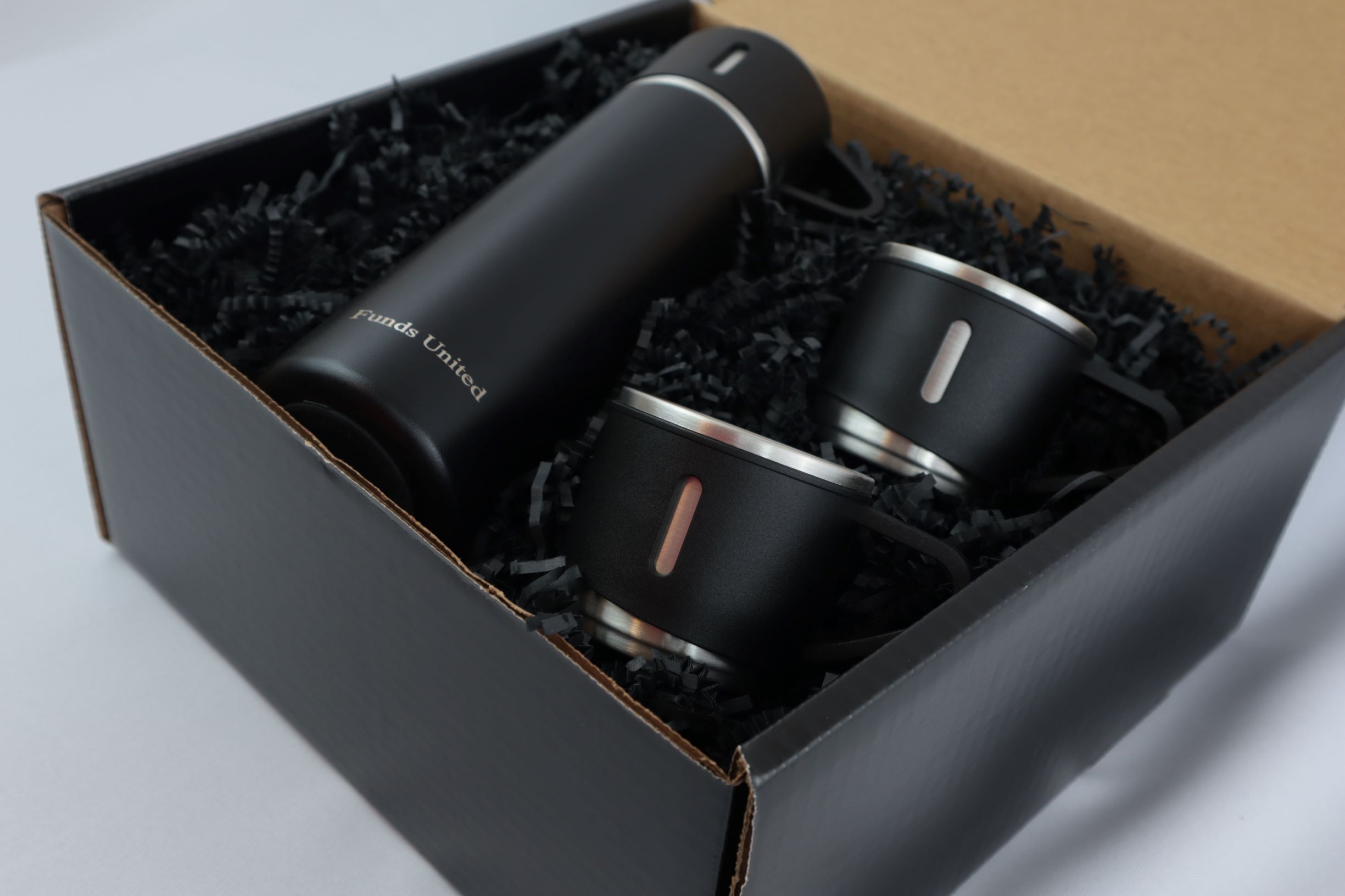 Black Vacuum Sealed Thermos Gift Set