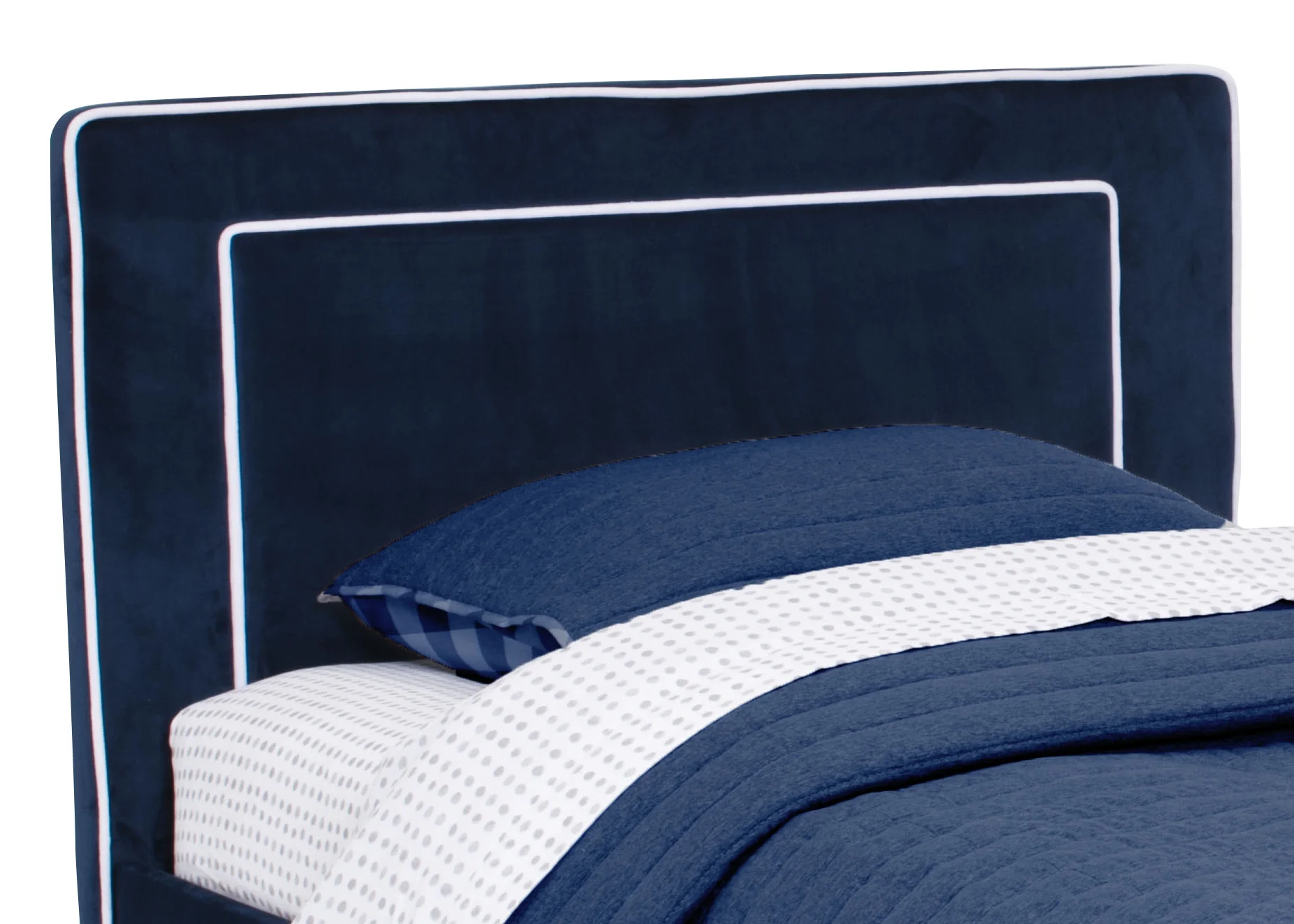 Delta Children Upholstered Twin Bed, Blue (BB81435GN-999)