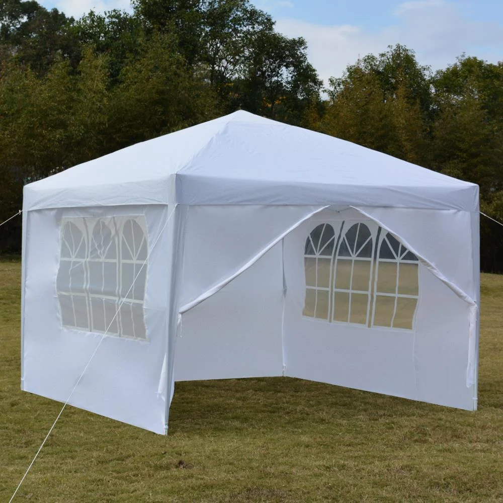 Zimtown 10' x 10' Pop Up Canopy Tent Instant Practical Waterproof Folding Tent w/4 with Carry Bag White