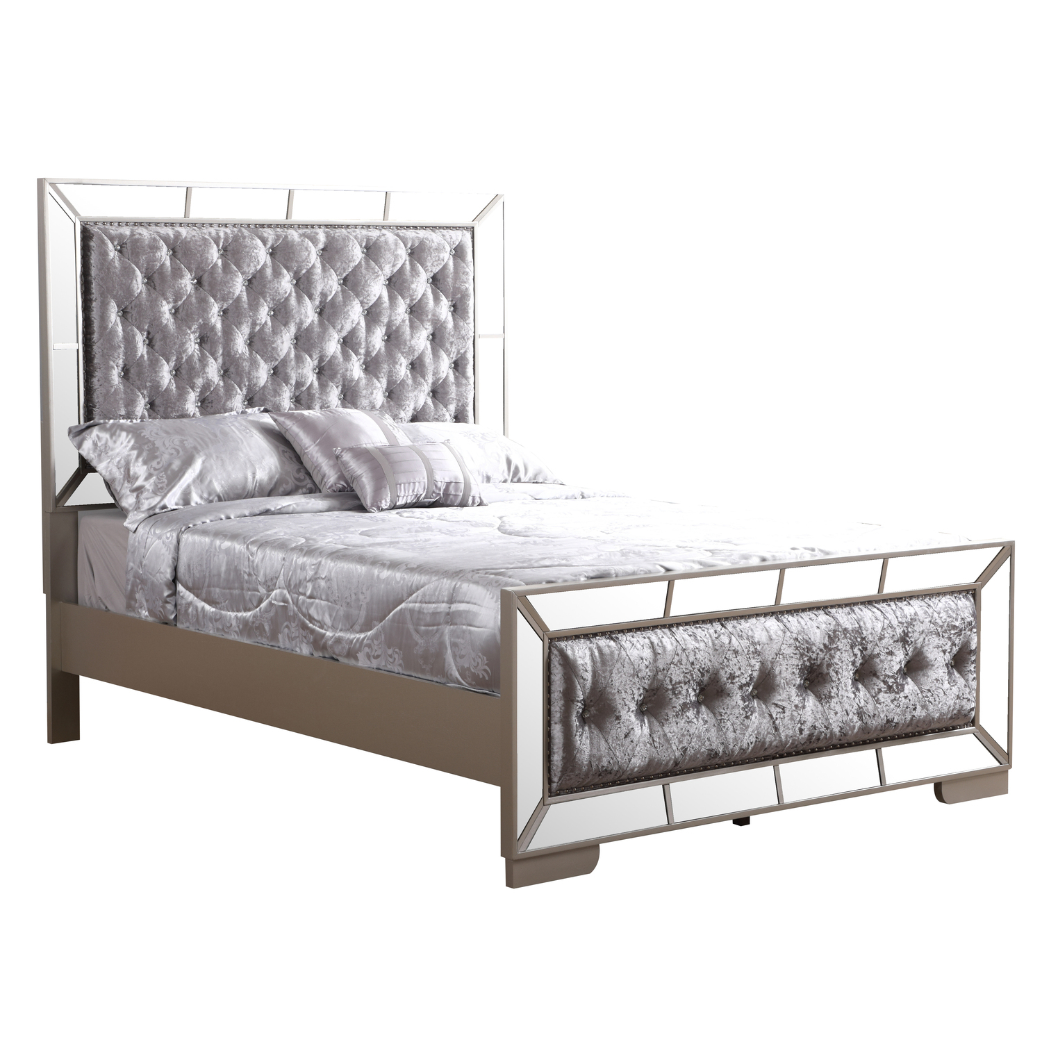 Maykoosh Rustic Refinement G8105A-QB Queen Bed , Silver Champagne