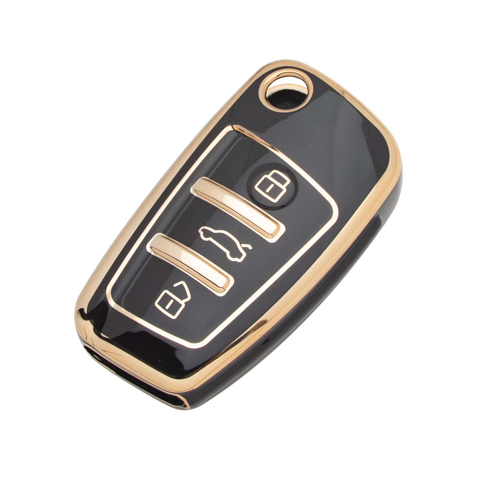 Xotic Tech 2Pcs Black Soft TPU 3-Button Full Protection Smart Remote Control Key Fob Cover Shell Case Holder Compatible with Audi A3 A1 A3 A6 Q2 Q3 Q7 TT TTS R8 S3 S6 RS3 A6L etc.