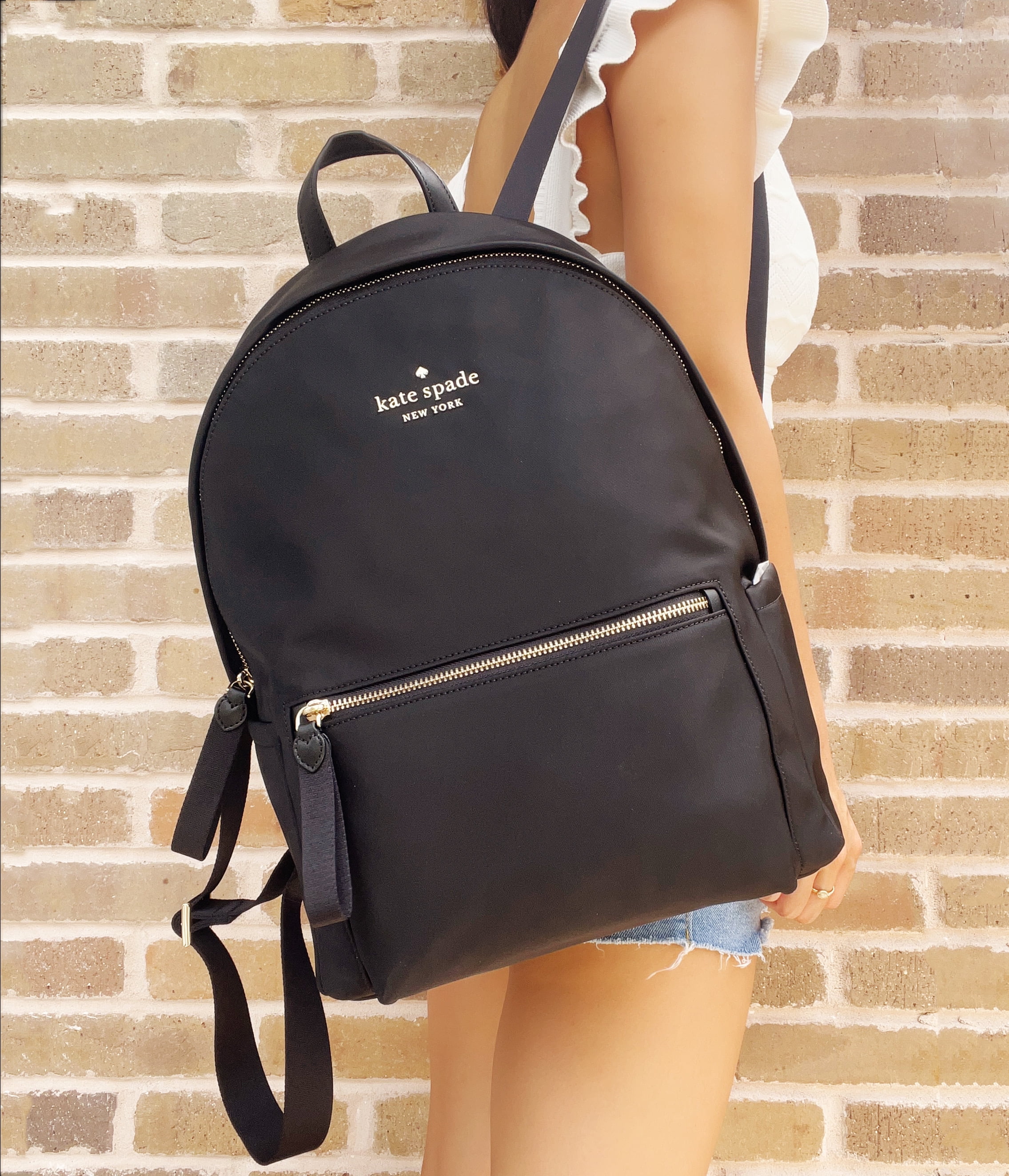 Kate Spade Chelsea The Little Better Nylon Large Backpack Black School Bag