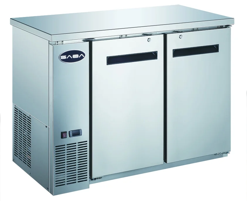 Heavy Duty Commercial Stainless Steel Back Bar Cooler with 2 solid doors (24