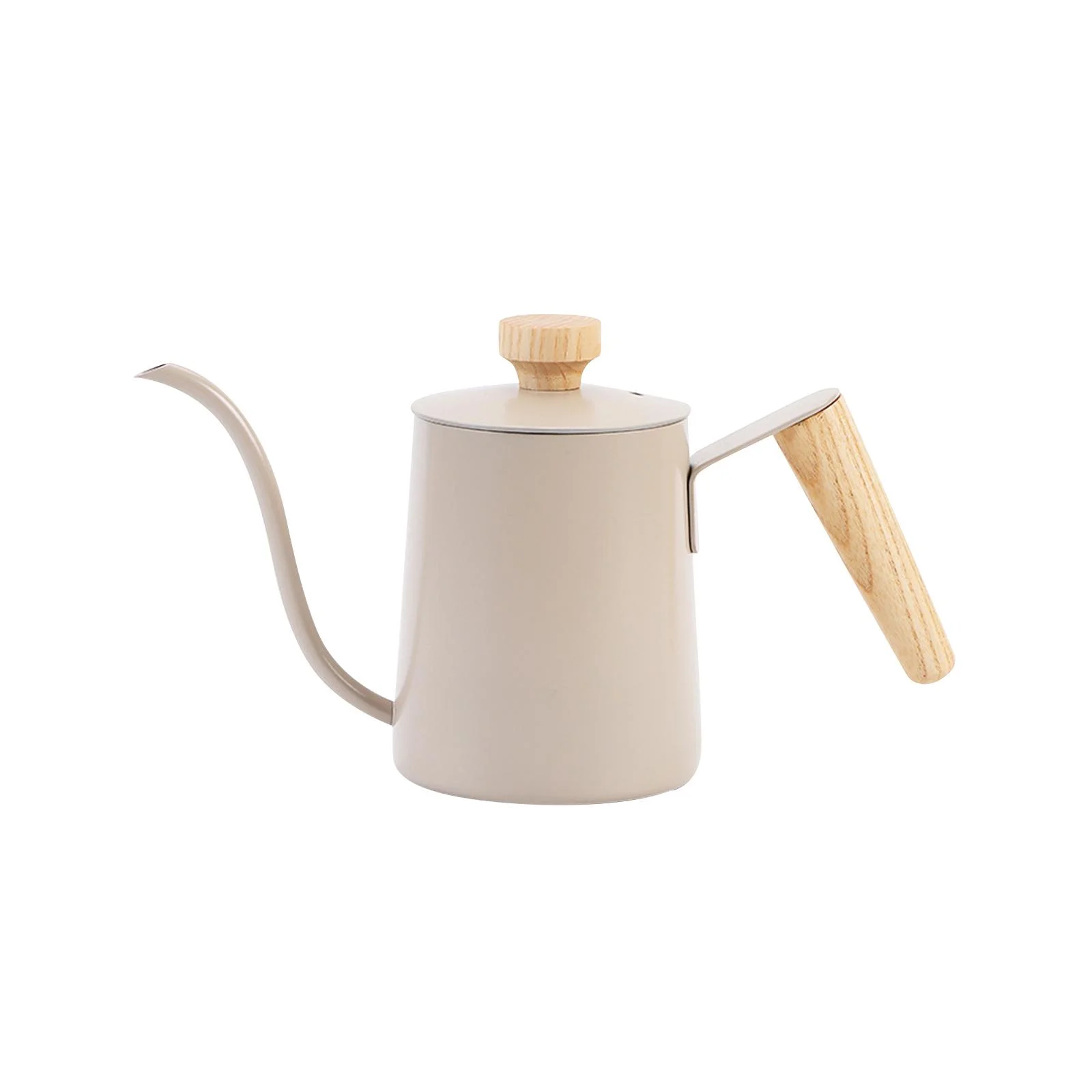 Drip Coffee Kettle Pour over Kettle 350ml Anti Hot Wooden Handle Coffee Tea Pot Gooseneck Kettle for Office Coffee Shop Camping Home Kitchen gray