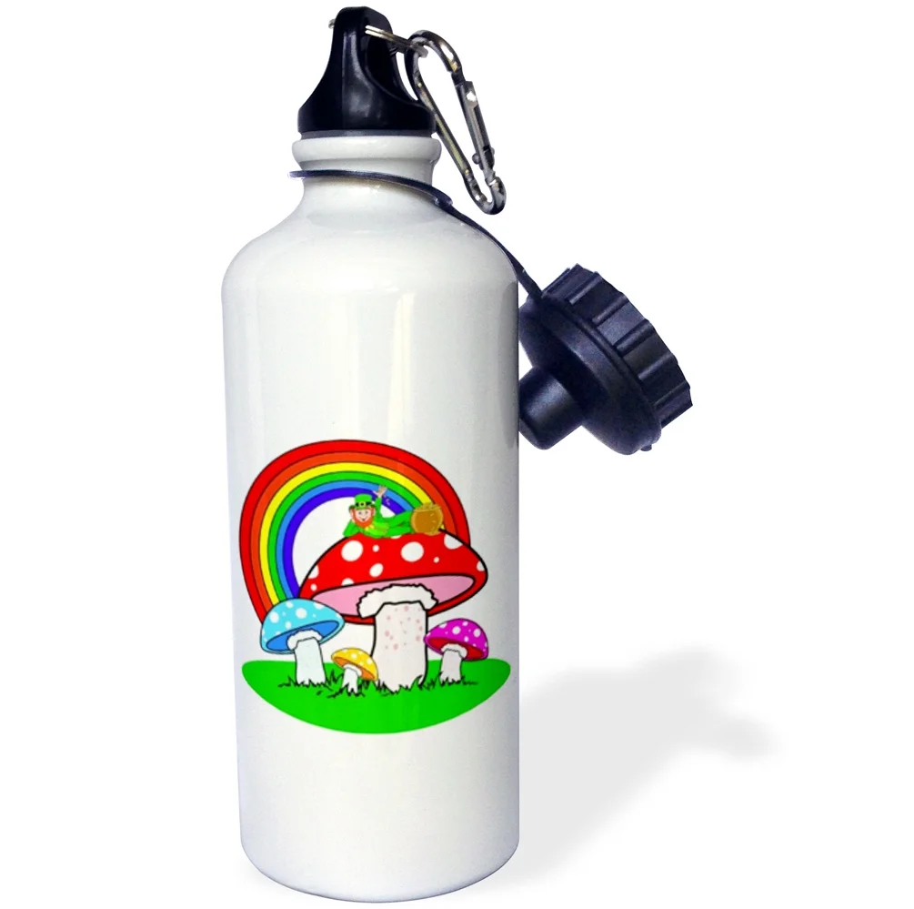 Primary Colored Mushroom Rainbow and Fairy 21 oz Sports Water Bottle wb-37314-1
