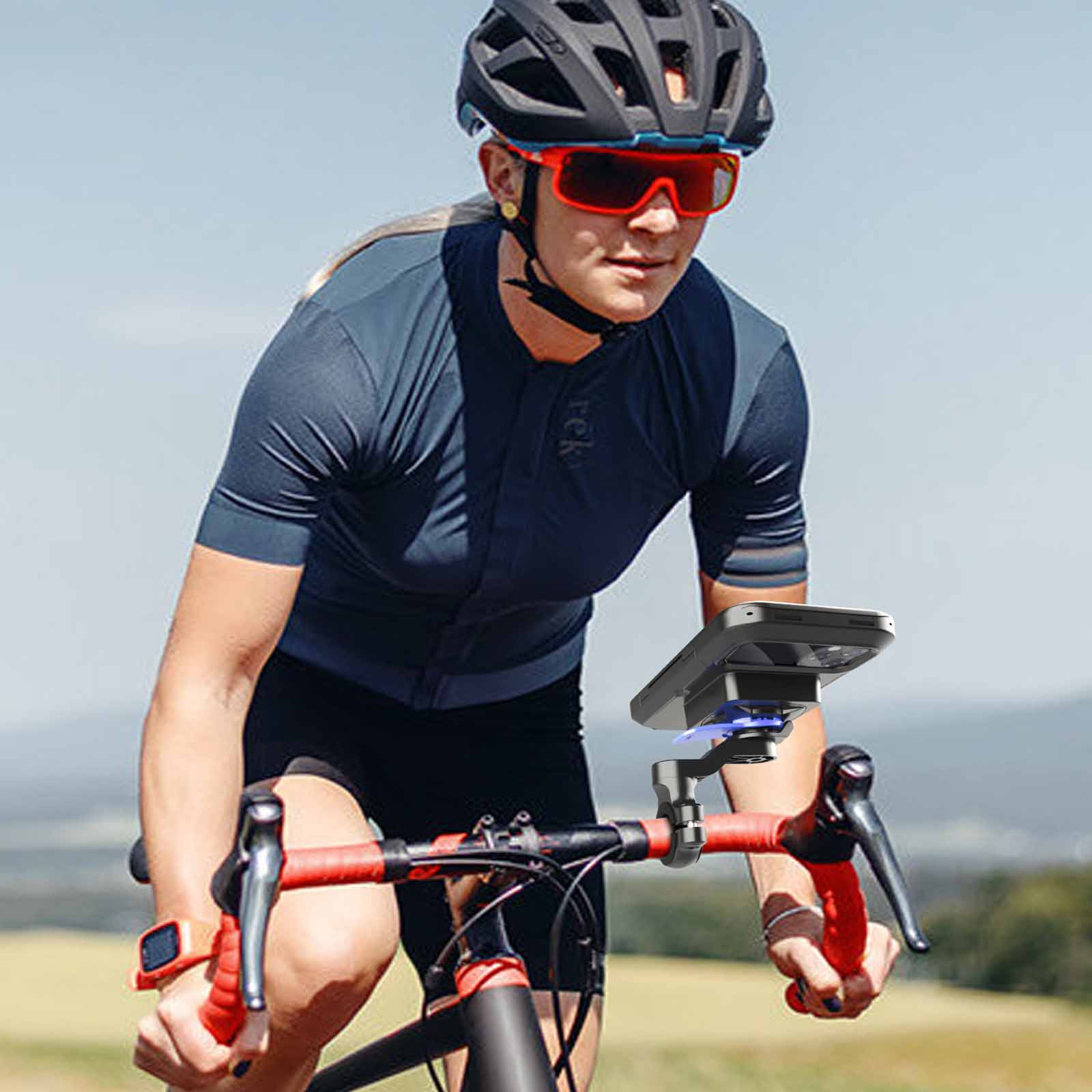 Kqacd 15W Cycling Wireless Charging Mobile Phone Bracket, Waterproof Package Bracket