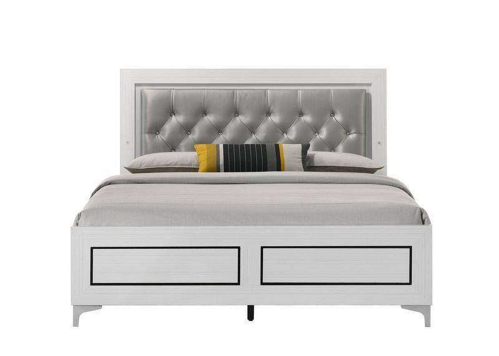 Modern Gray & White Queen 5pcs Bedroom Set by Acme Casilda BD00644Q-5pcs