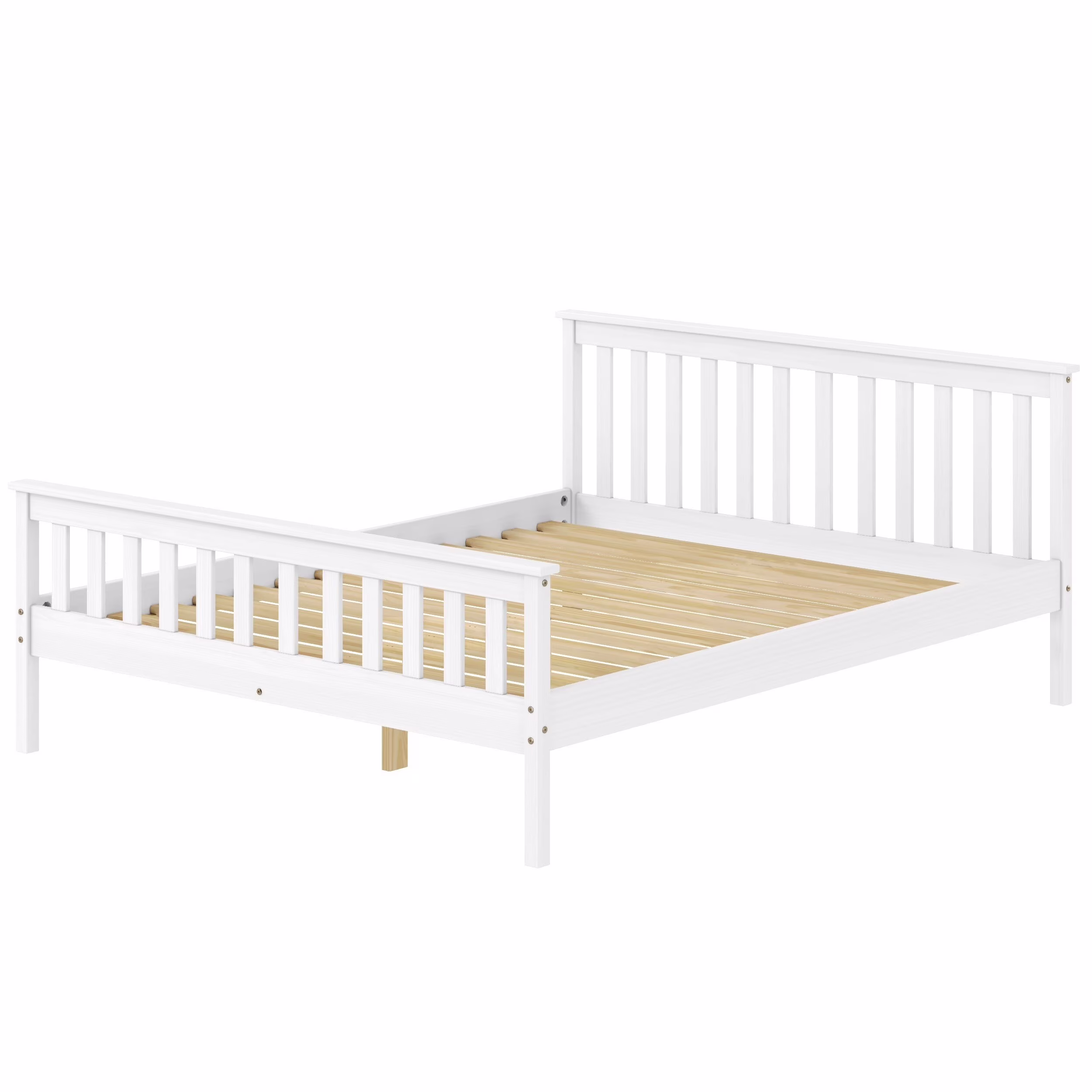 Pine Shaker Panel Bed White - Queen
