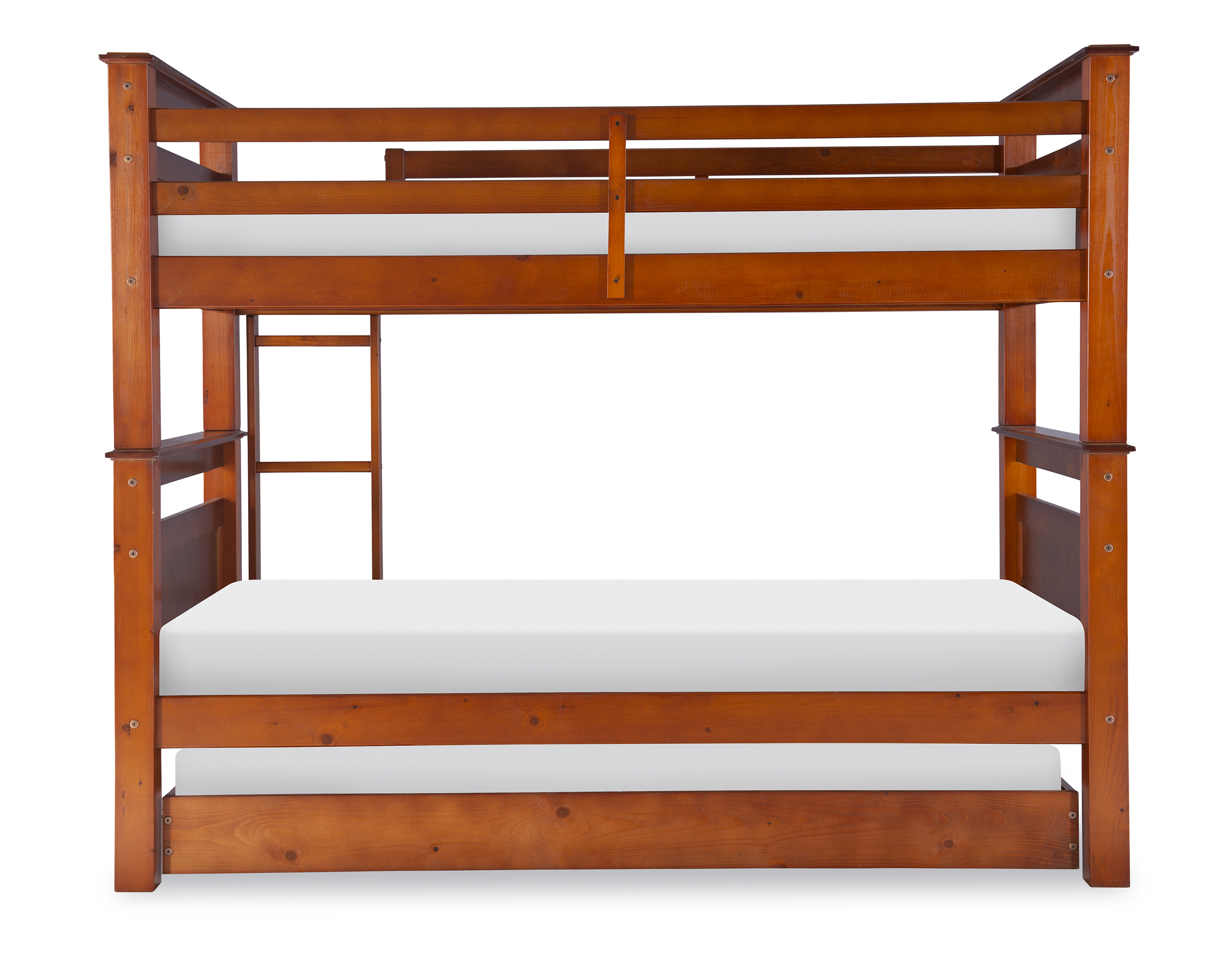 Linon Lemley Pine Bunk Bed Storage, Twin-Over-Twin, Walnut