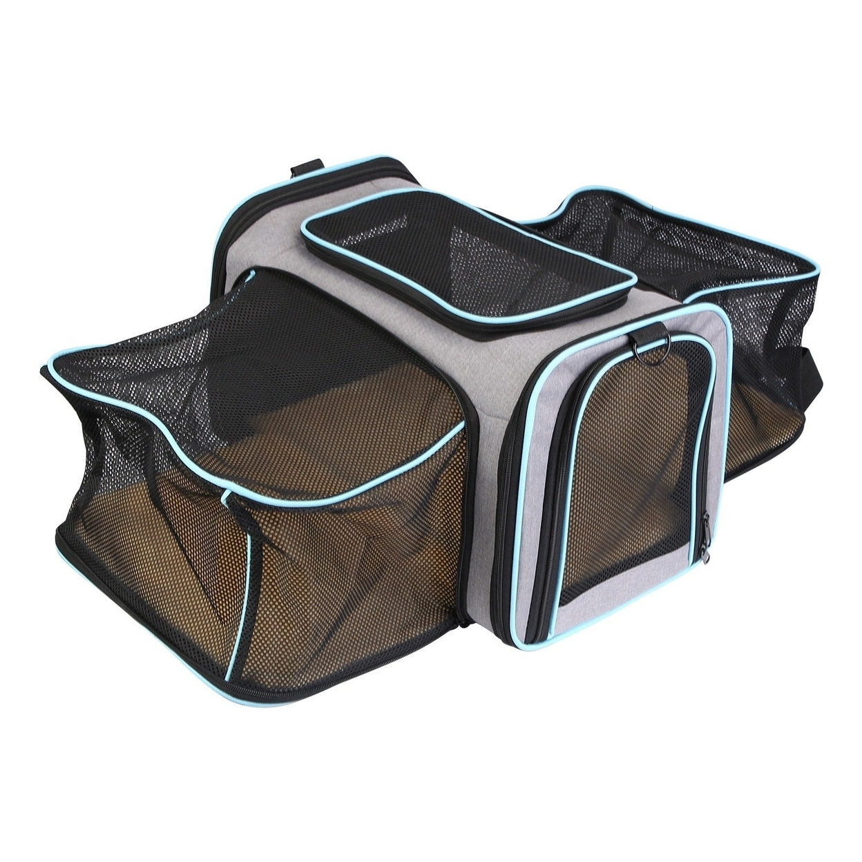 Expandable Pet Carrier Airline Approved Cat Dog Carrier Cat Collapsible Soft Carrier Bag with Removable Fleece Pad